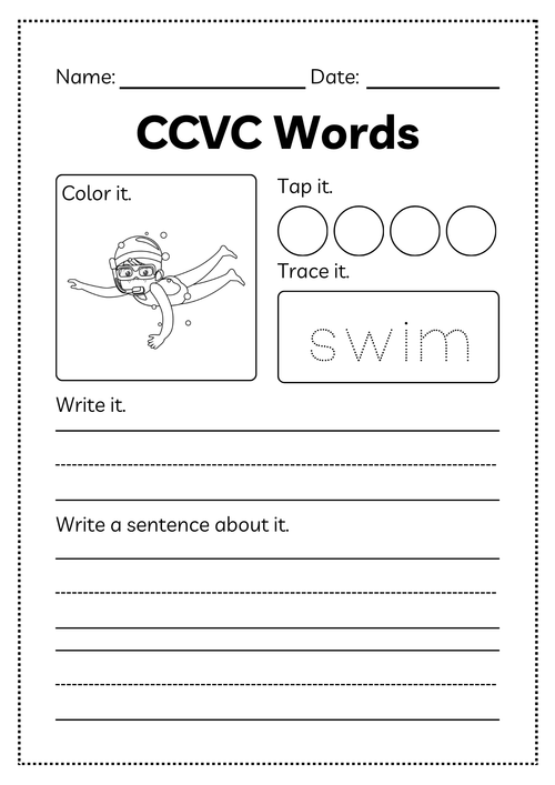 CCVC Word Workbook 53 pages | Printable Phonics Activities