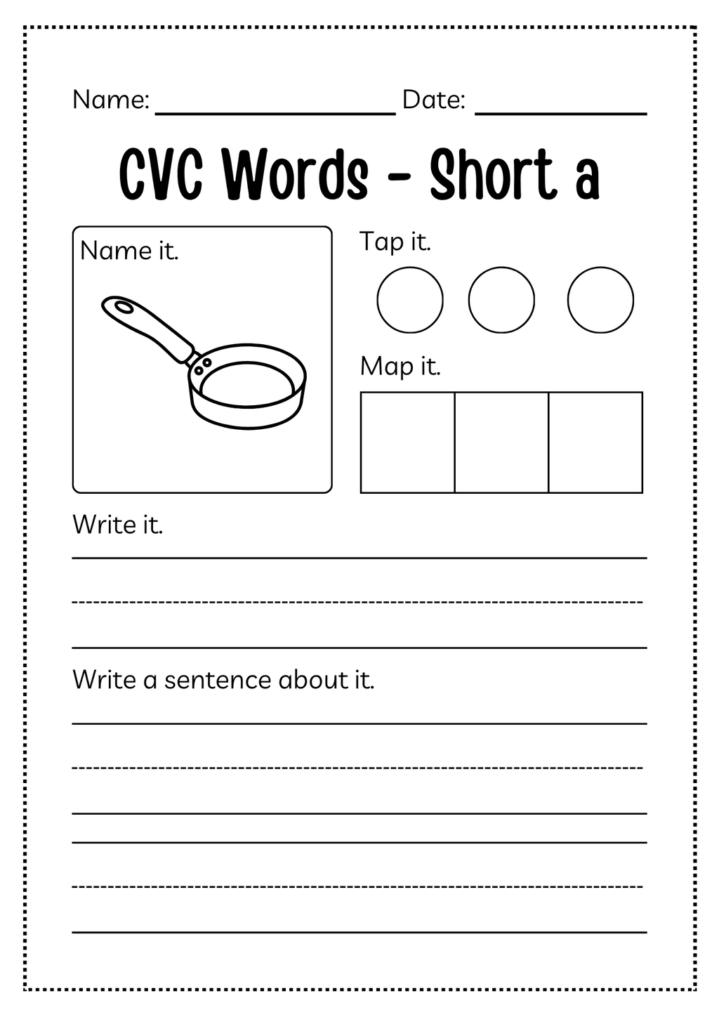 CVC Word Workbook 76 pages | Printable Phonics Activities