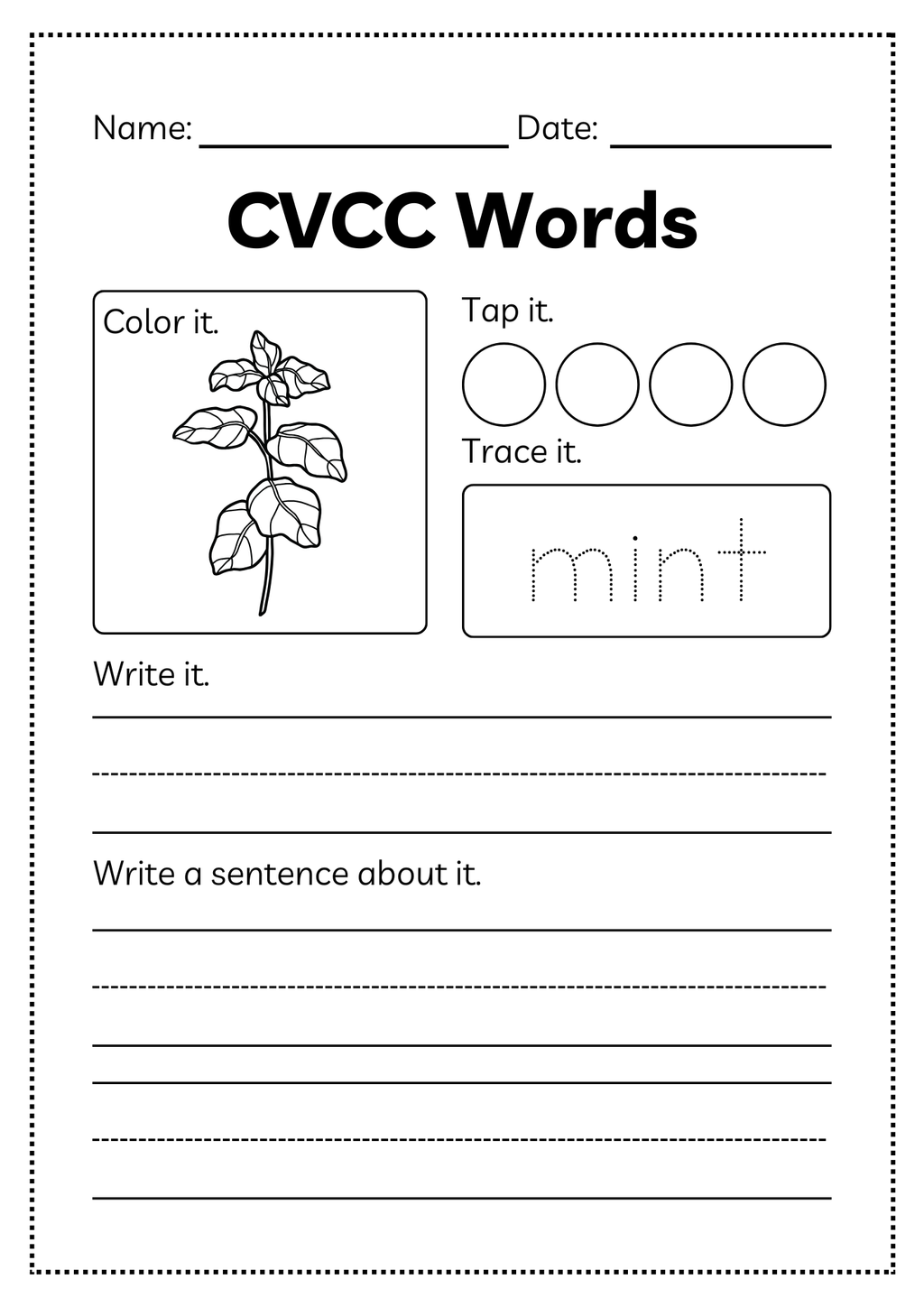 CVCC Word Workbook 46 pages | Printable Phonics Activities