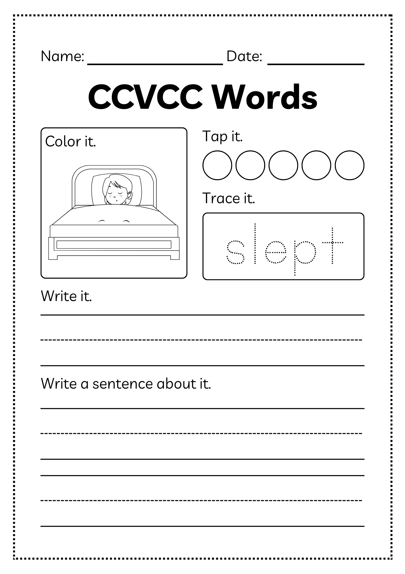 CCVCC Word Workbook 35 pages | Printable Phonics Activities