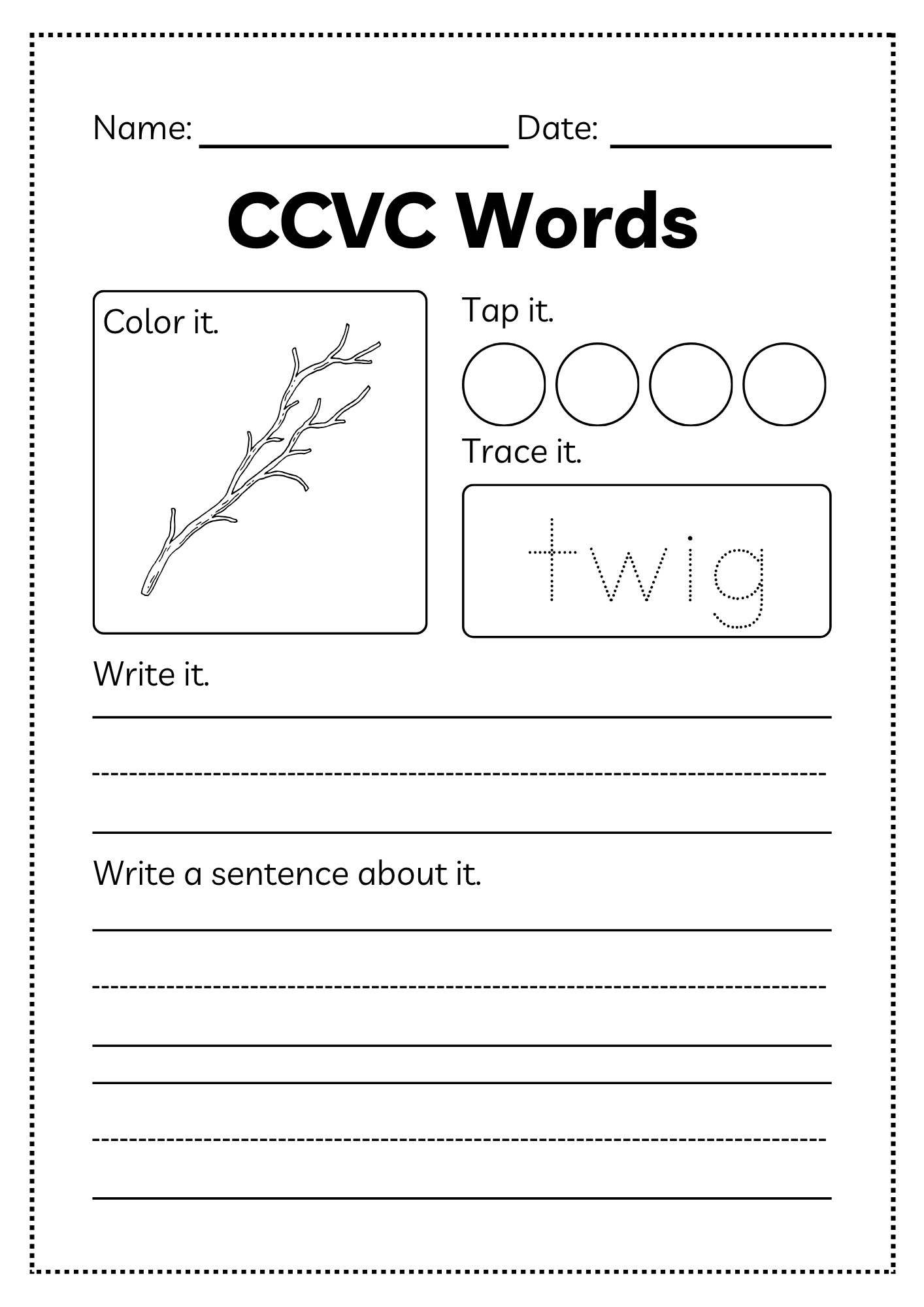 CCVC Word Workbook 53 pages | Printable Phonics Activities