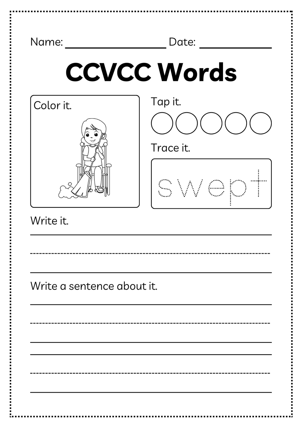 CCVCC Word Workbook 35 pages | Printable Phonics Activities