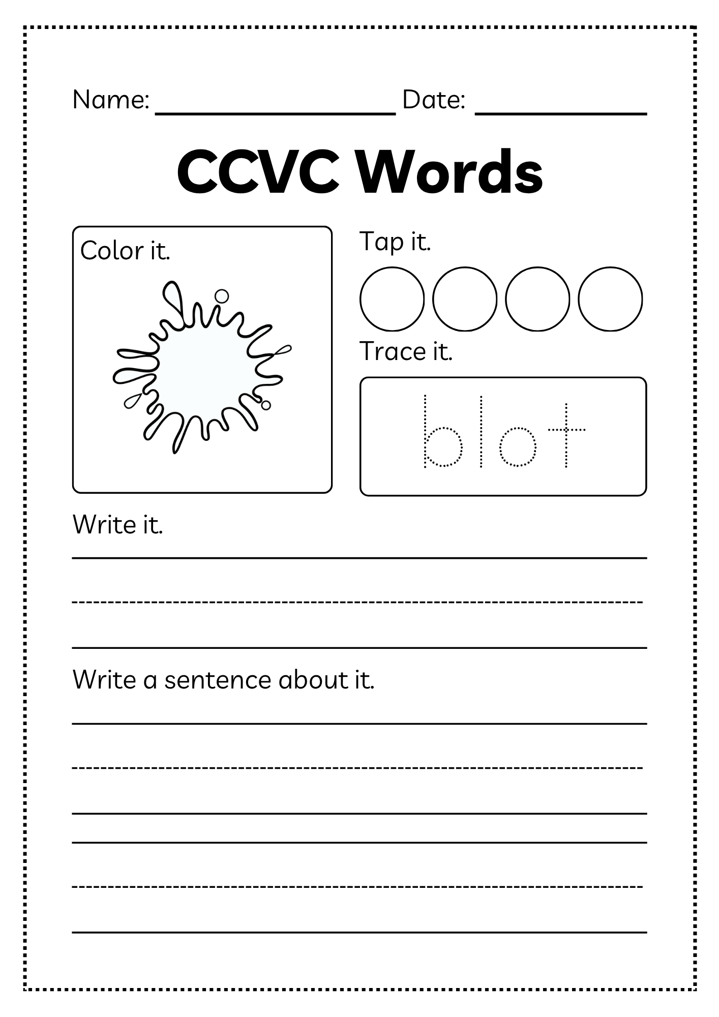 CCVC Word Workbook 53 pages | Printable Phonics Activities
