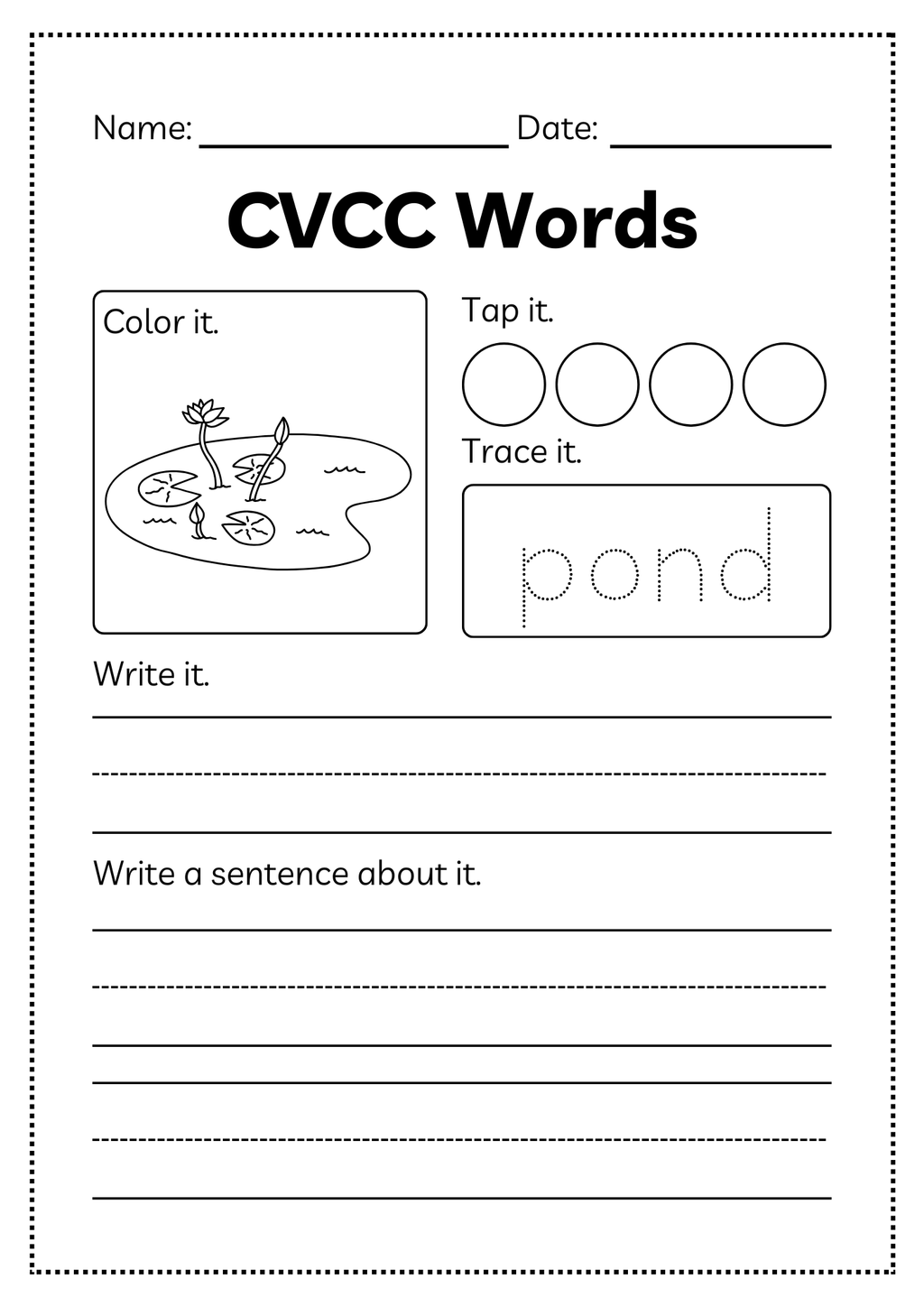 CVCC Word Workbook 46 pages | Printable Phonics Activities