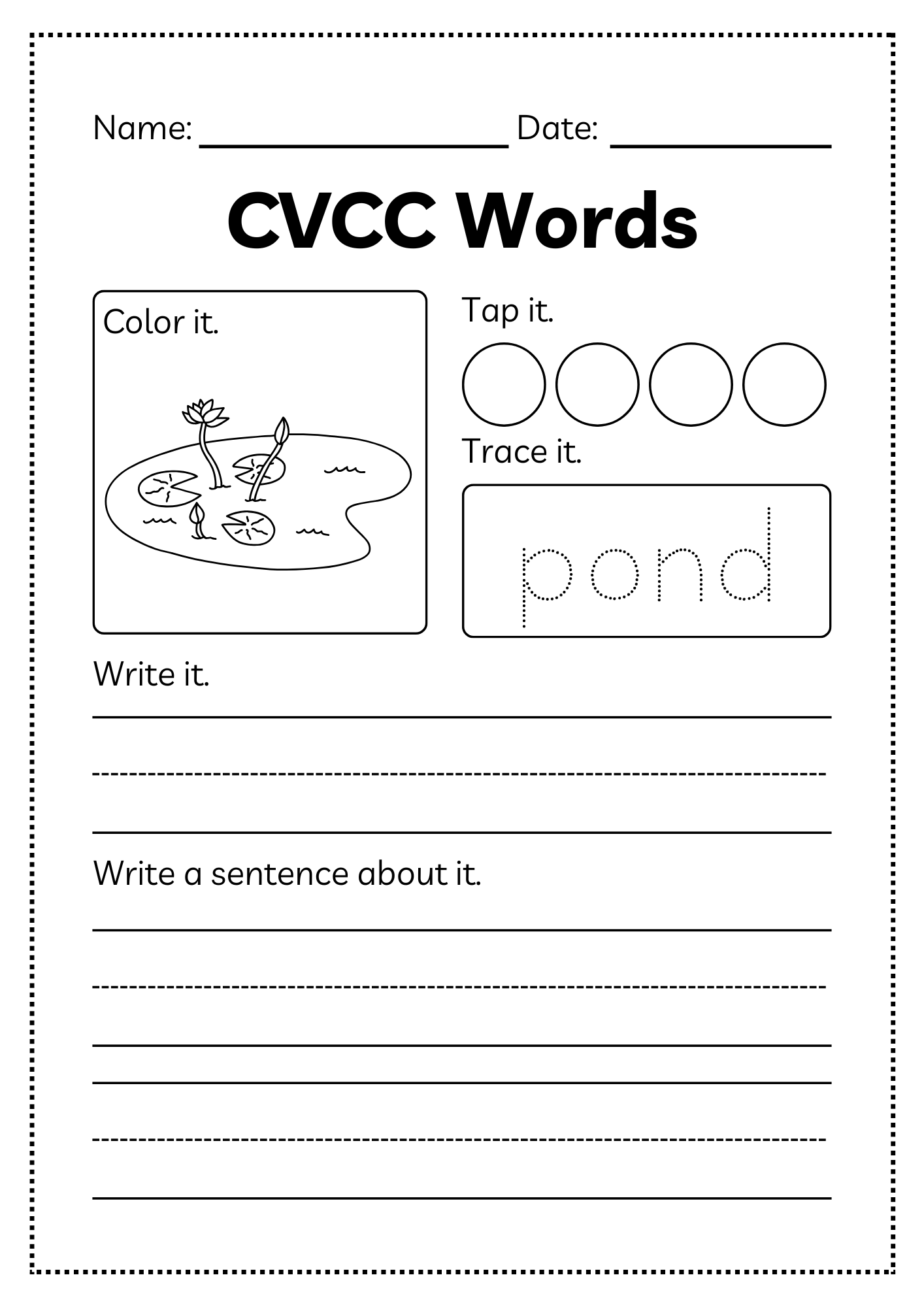 CVCC Word Workbook 46 pages | Printable Phonics Activities