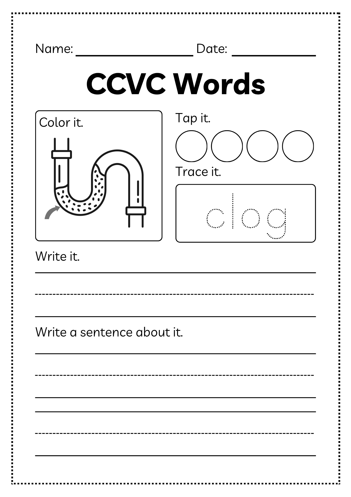 CCVC Word Workbook 53 pages | Printable Phonics Activities