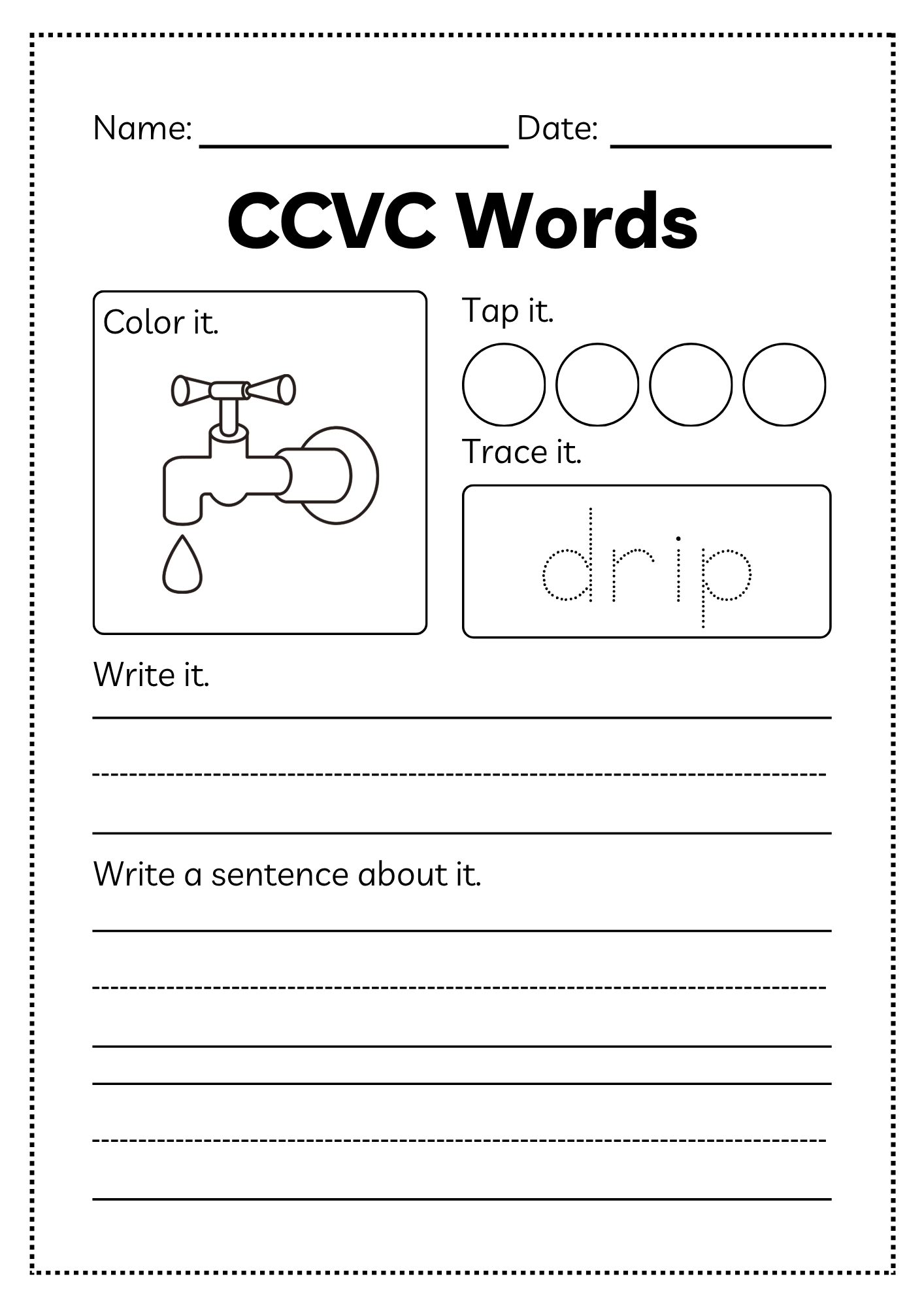 CCVC Word Workbook 53 pages | Printable Phonics Activities