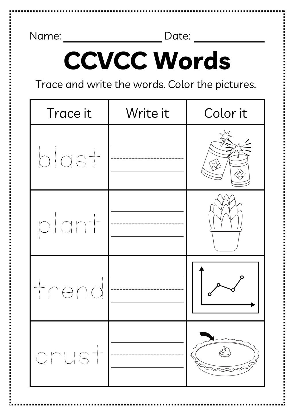 CCVCC Word Workbook 35 pages | Printable Phonics Activities