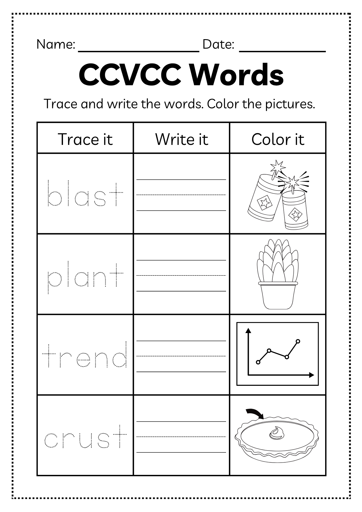 CCVCC Word Workbook 35 pages | Printable Phonics Activities