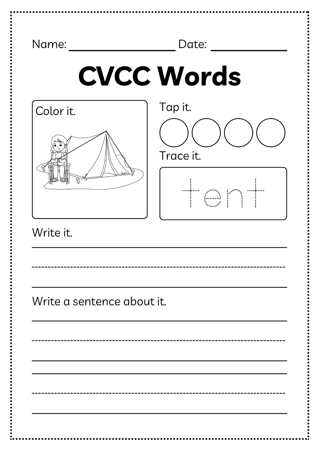 CVCC Word Workbook 46 pages | Printable Phonics Activities