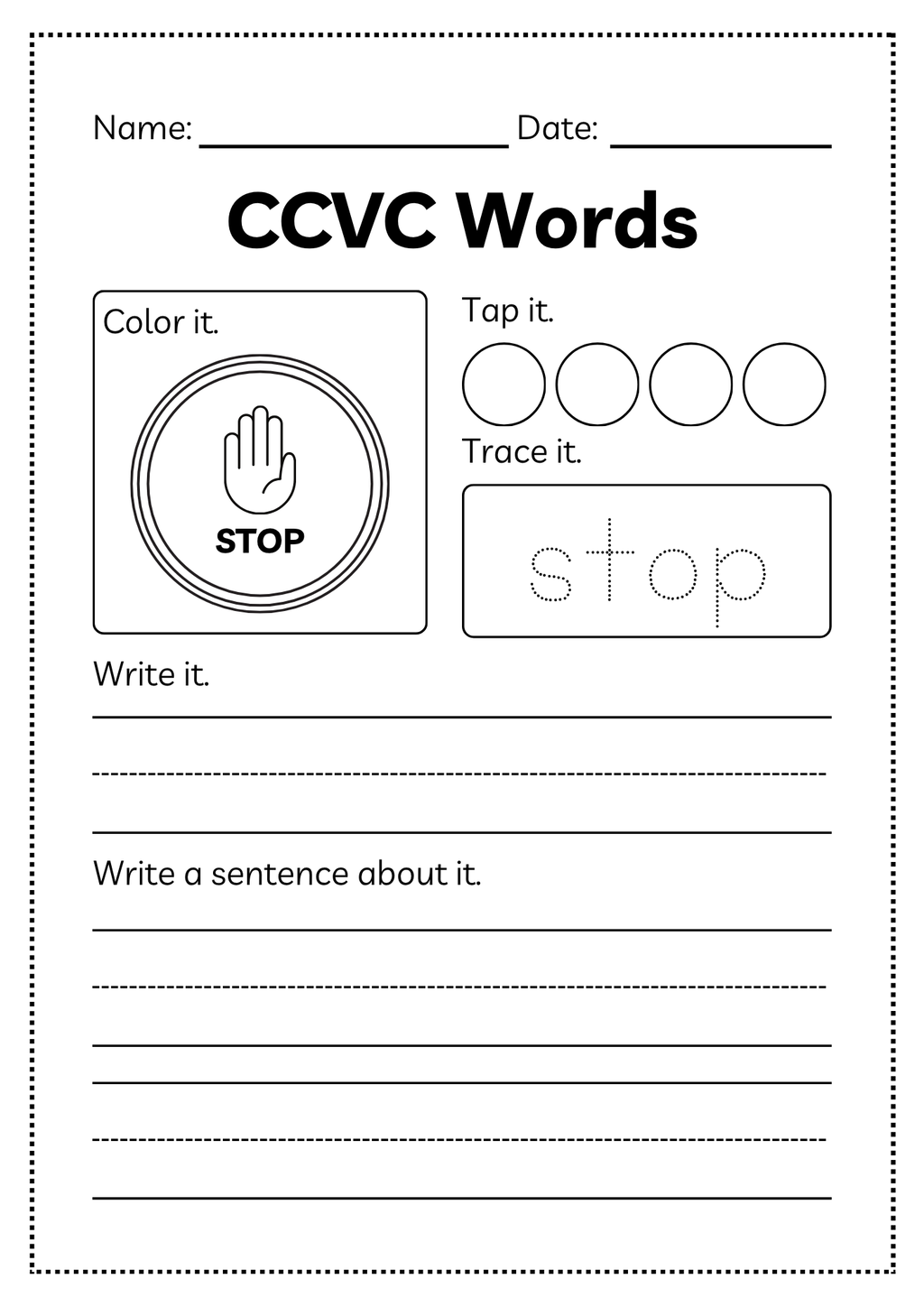 CCVC Word Workbook 53 pages | Printable Phonics Activities