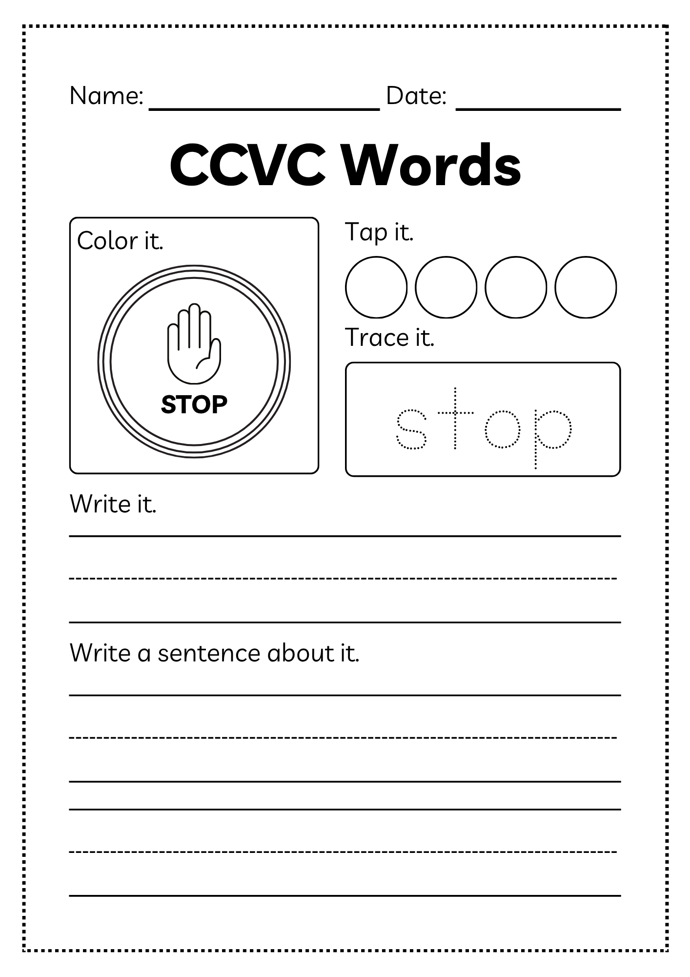 CCVC Word Workbook 53 pages | Printable Phonics Activities
