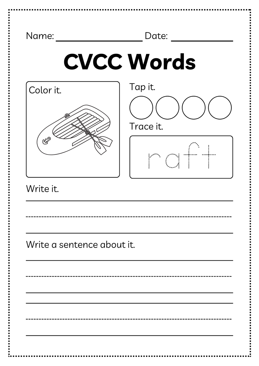 CVCC Word Workbook 46 pages | Printable Phonics Activities