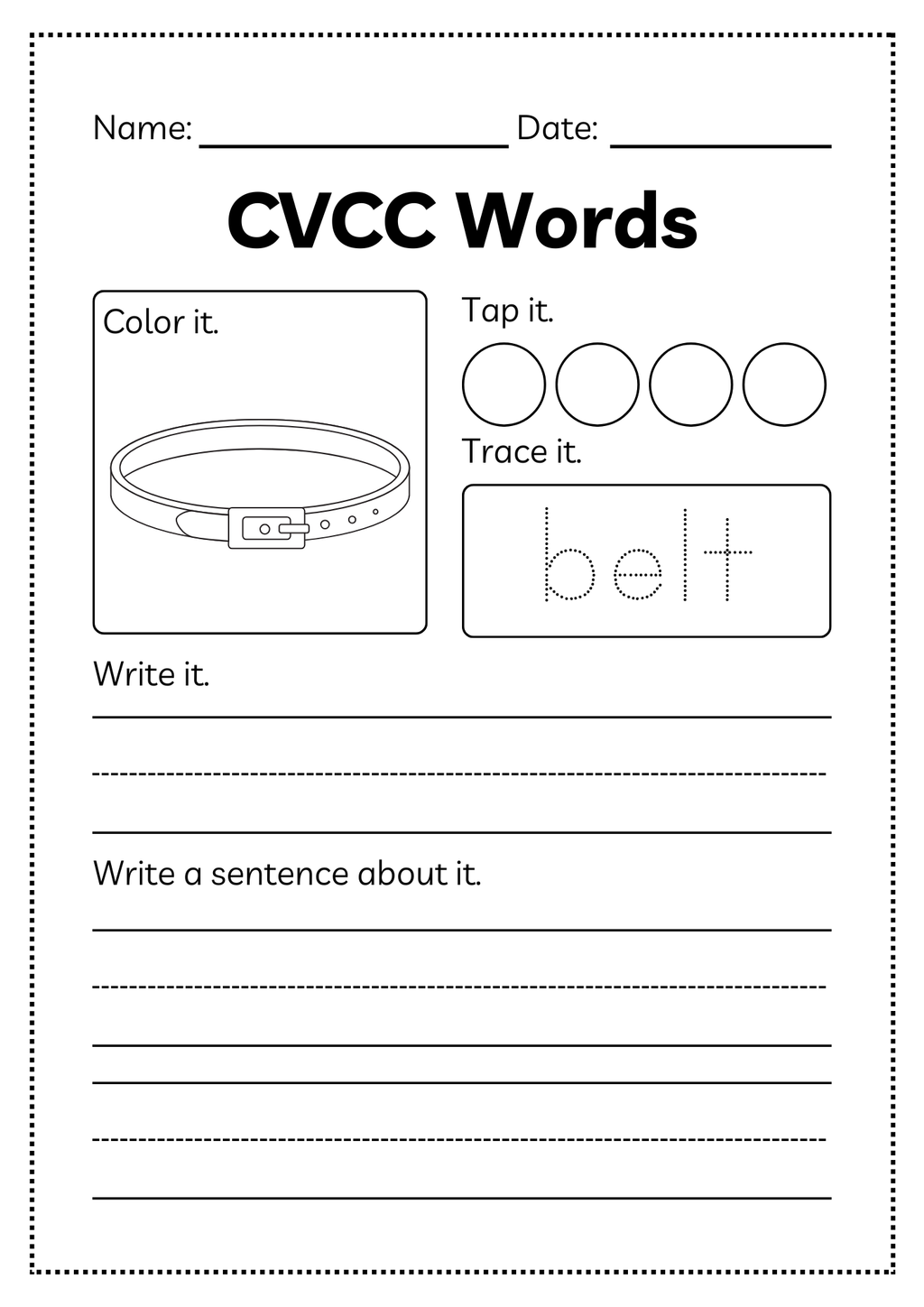 CVCC Word Workbook 46 pages | Printable Phonics Activities
