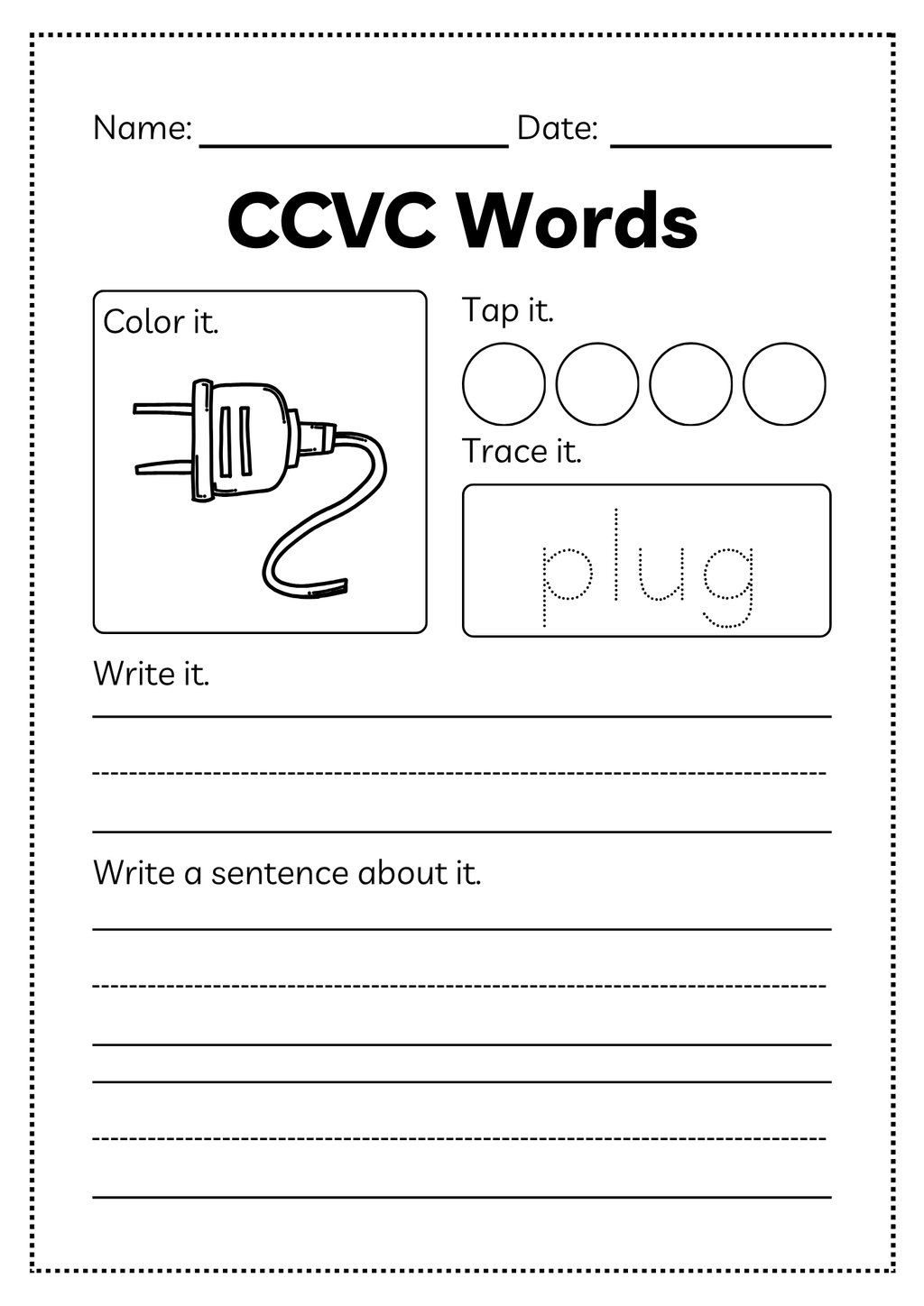 CCVC Word Workbook 53 pages | Printable Phonics Activities