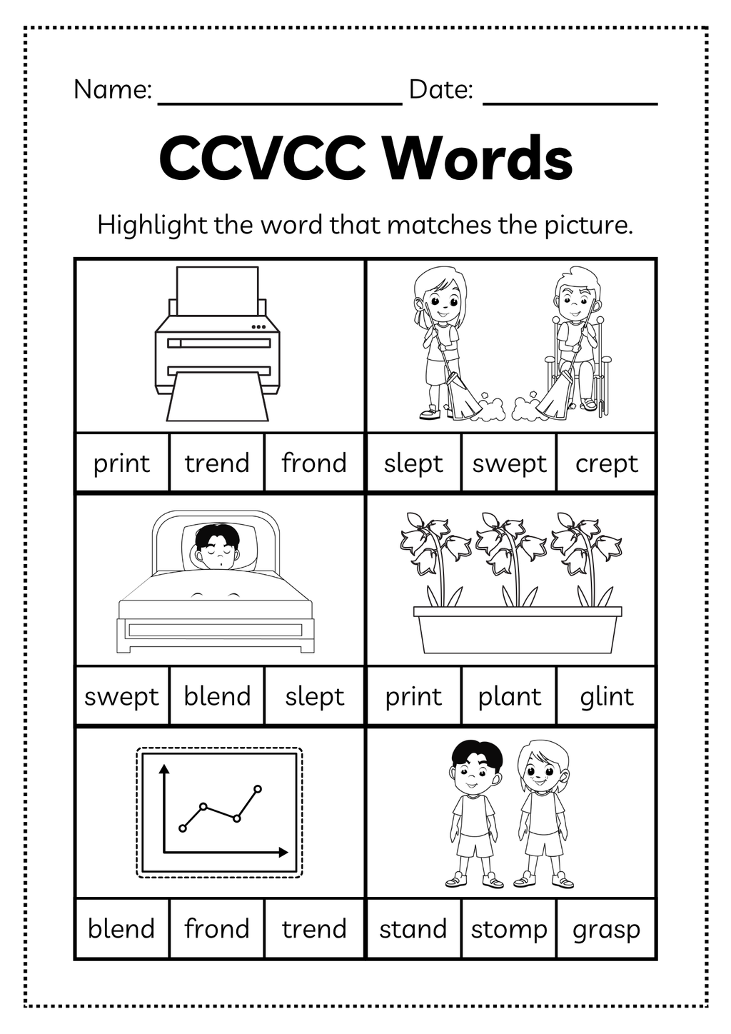 CCVCC Word Workbook 35 pages | Printable Phonics Activities