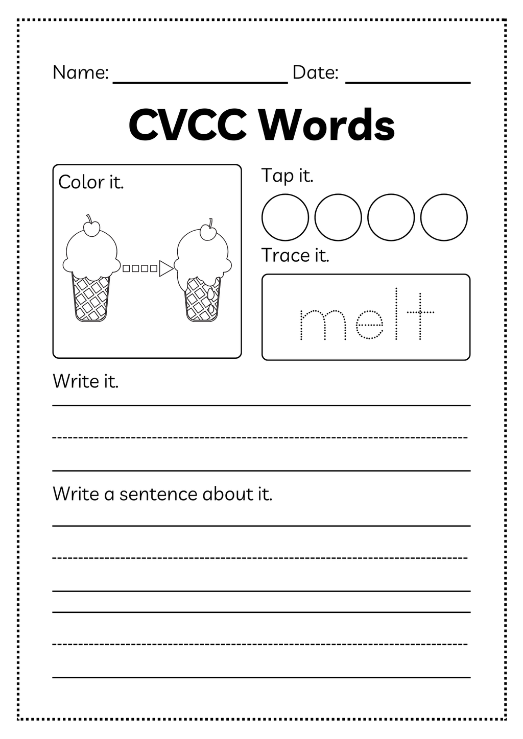 CVCC Word Workbook 46 pages | Printable Phonics Activities