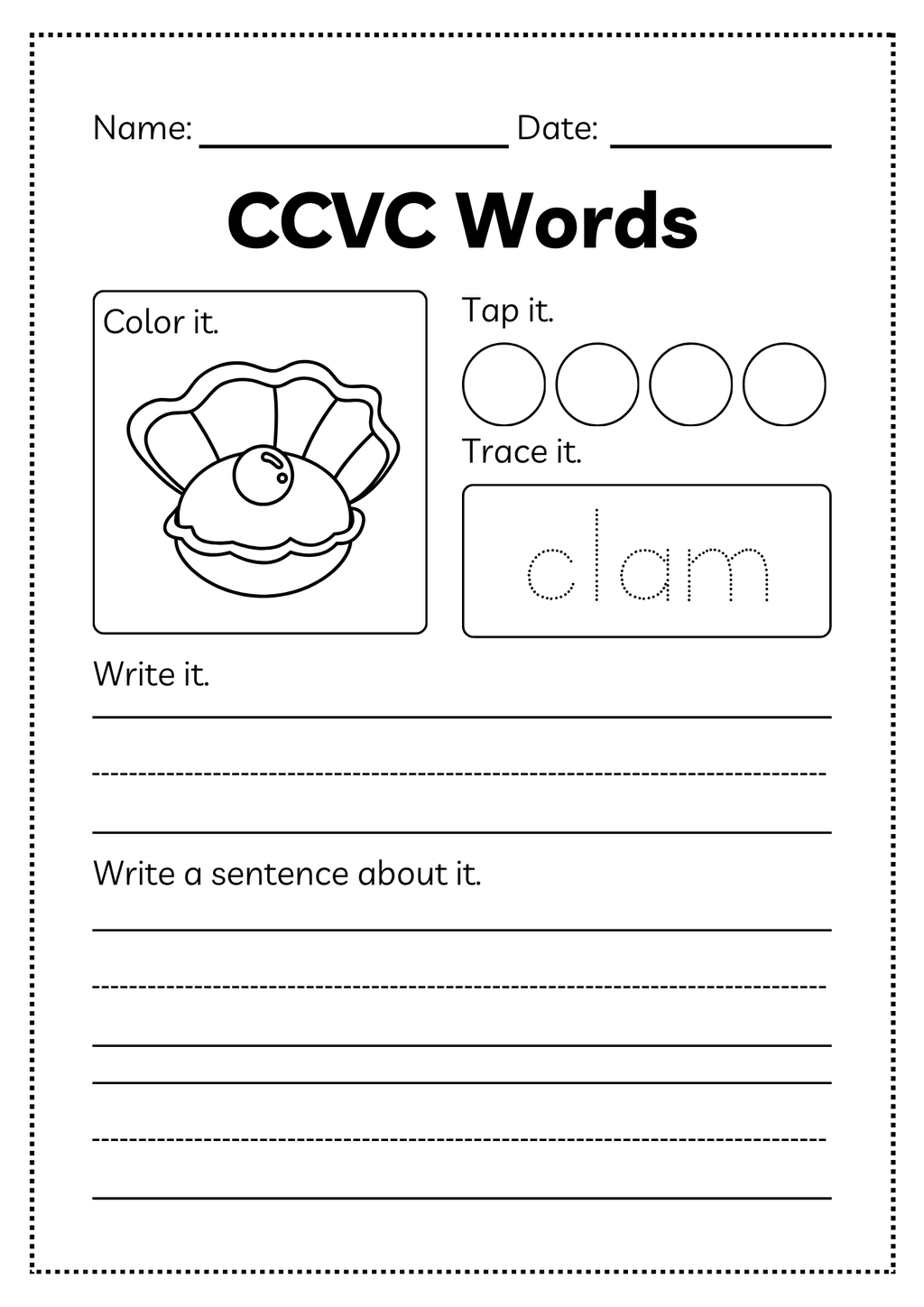 CCVC Word Workbook 53 pages | Printable Phonics Activities