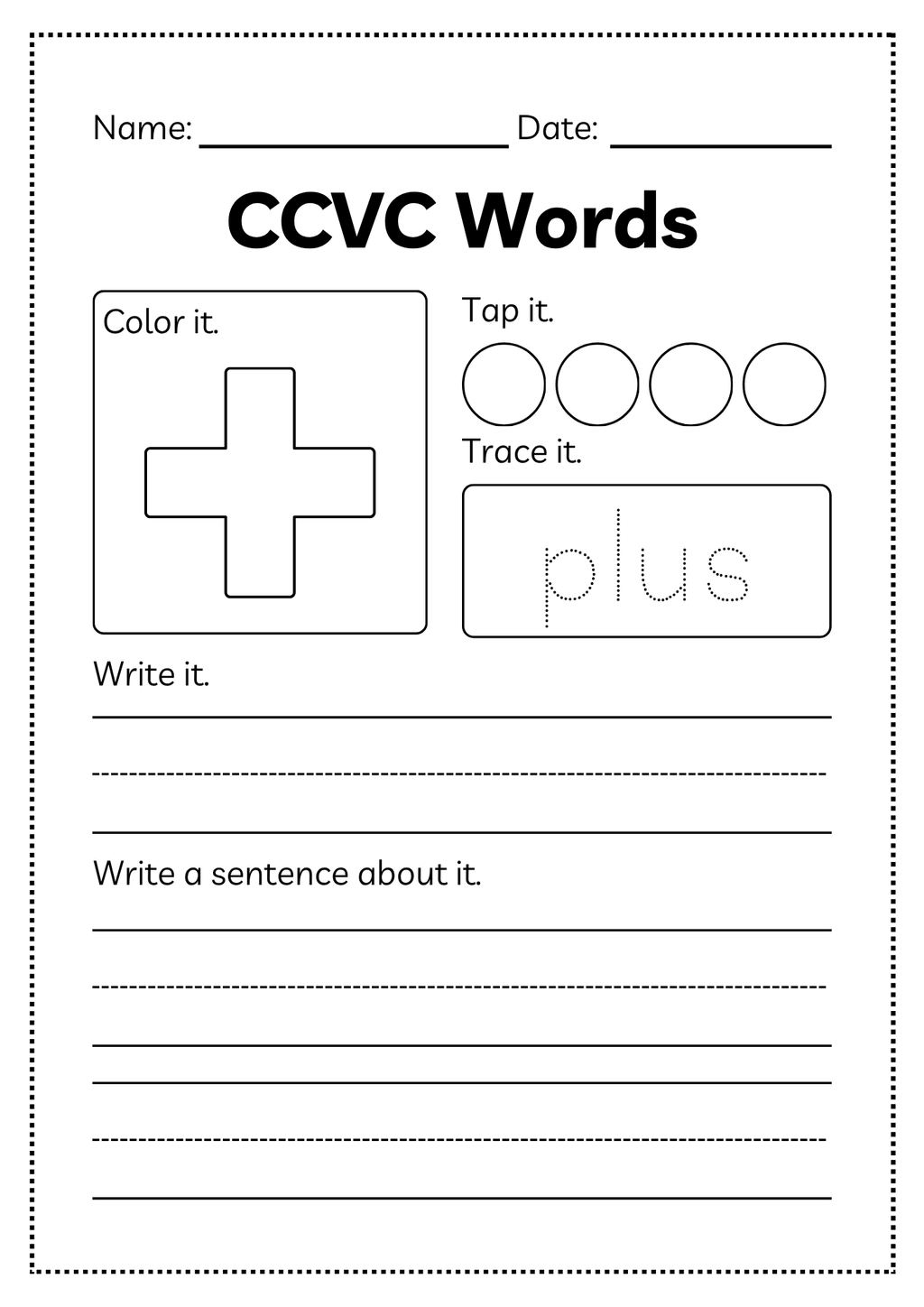 CCVC Word Workbook 53 pages | Printable Phonics Activities