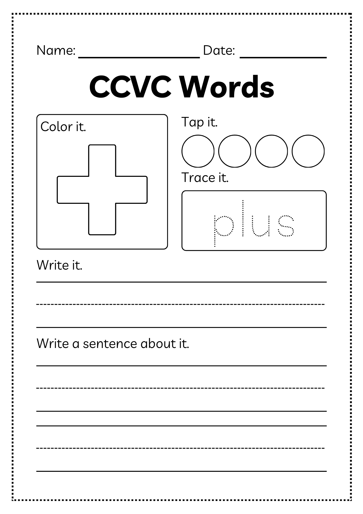 CCVC Word Workbook 53 pages | Printable Phonics Activities