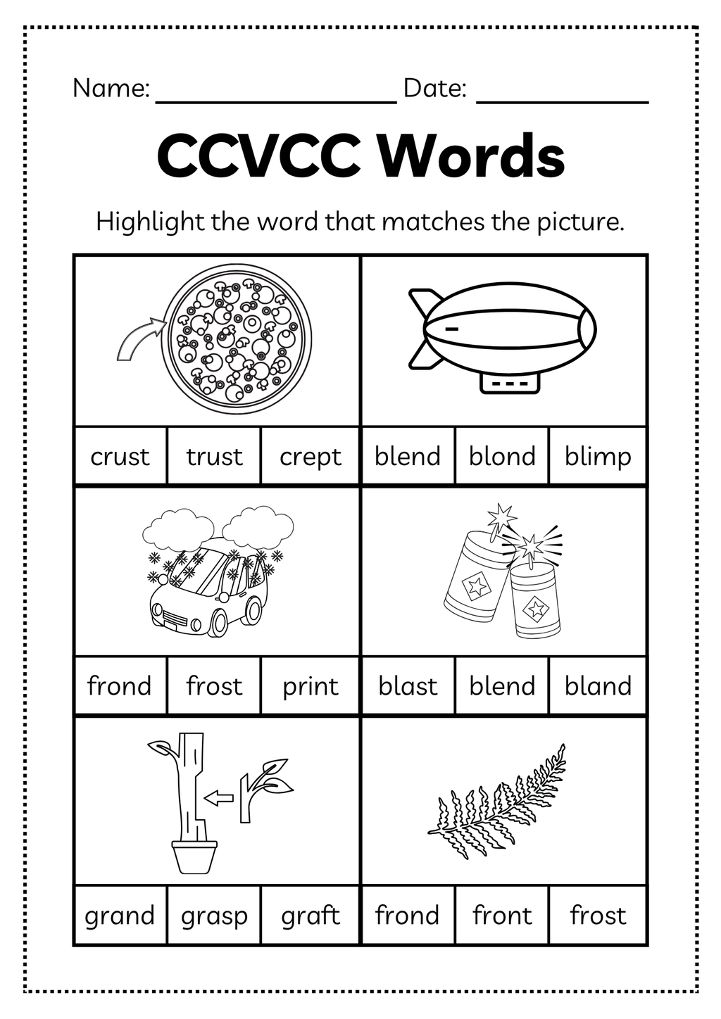 CCVCC Word Workbook 35 pages | Printable Phonics Activities