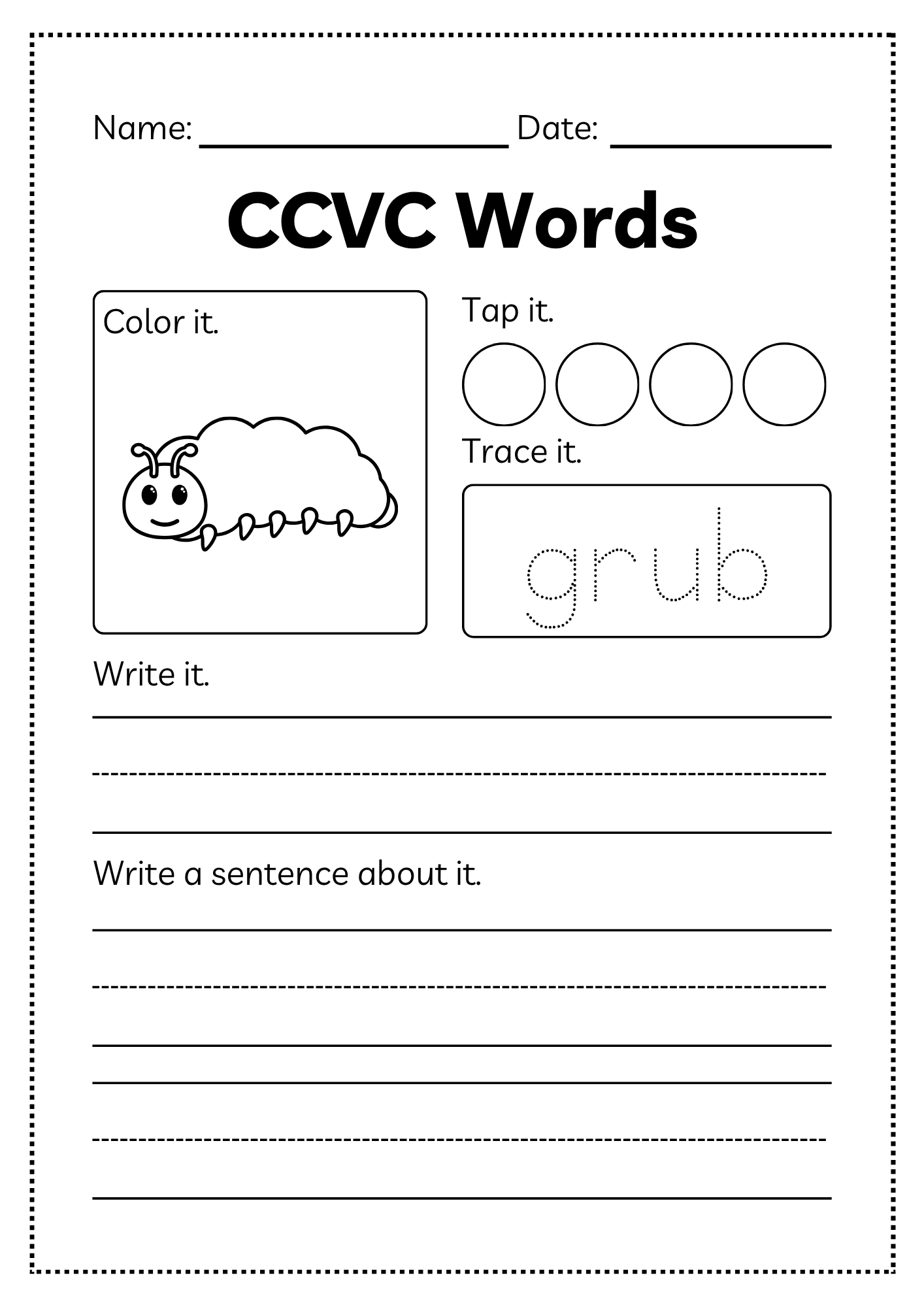 CCVC Word Workbook 53 pages | Printable Phonics Activities