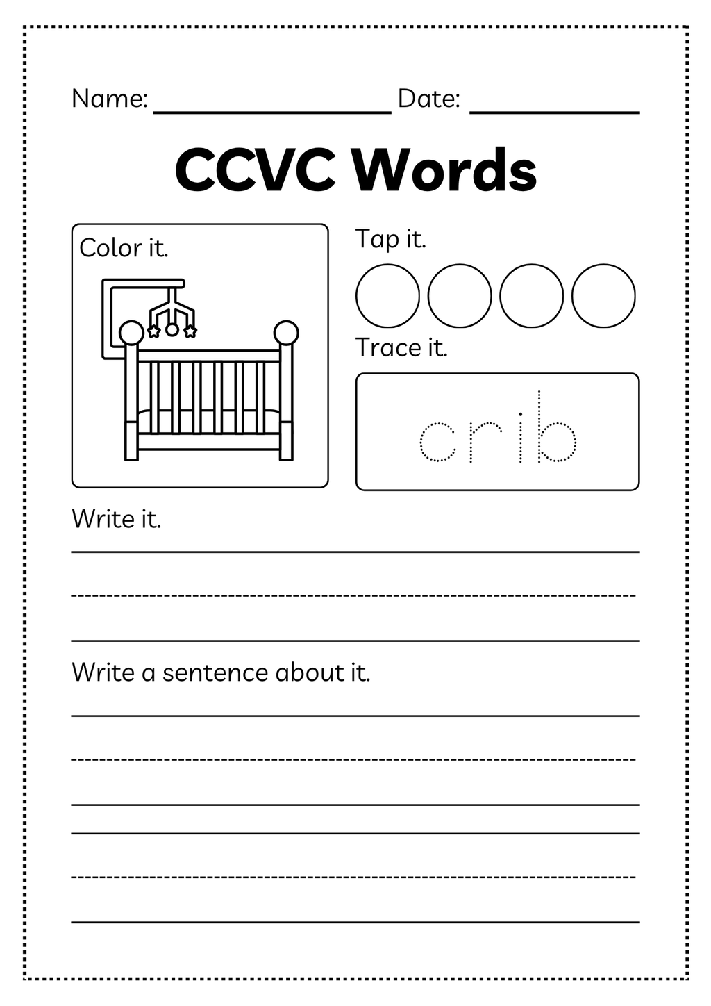 CCVC Word Workbook 53 pages | Printable Phonics Activities
