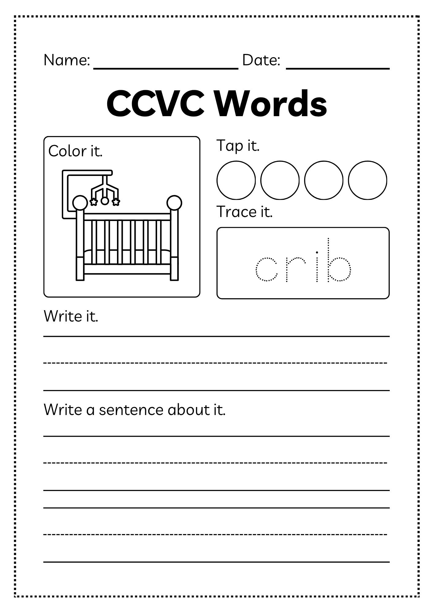 CCVC Word Workbook 53 pages | Printable Phonics Activities