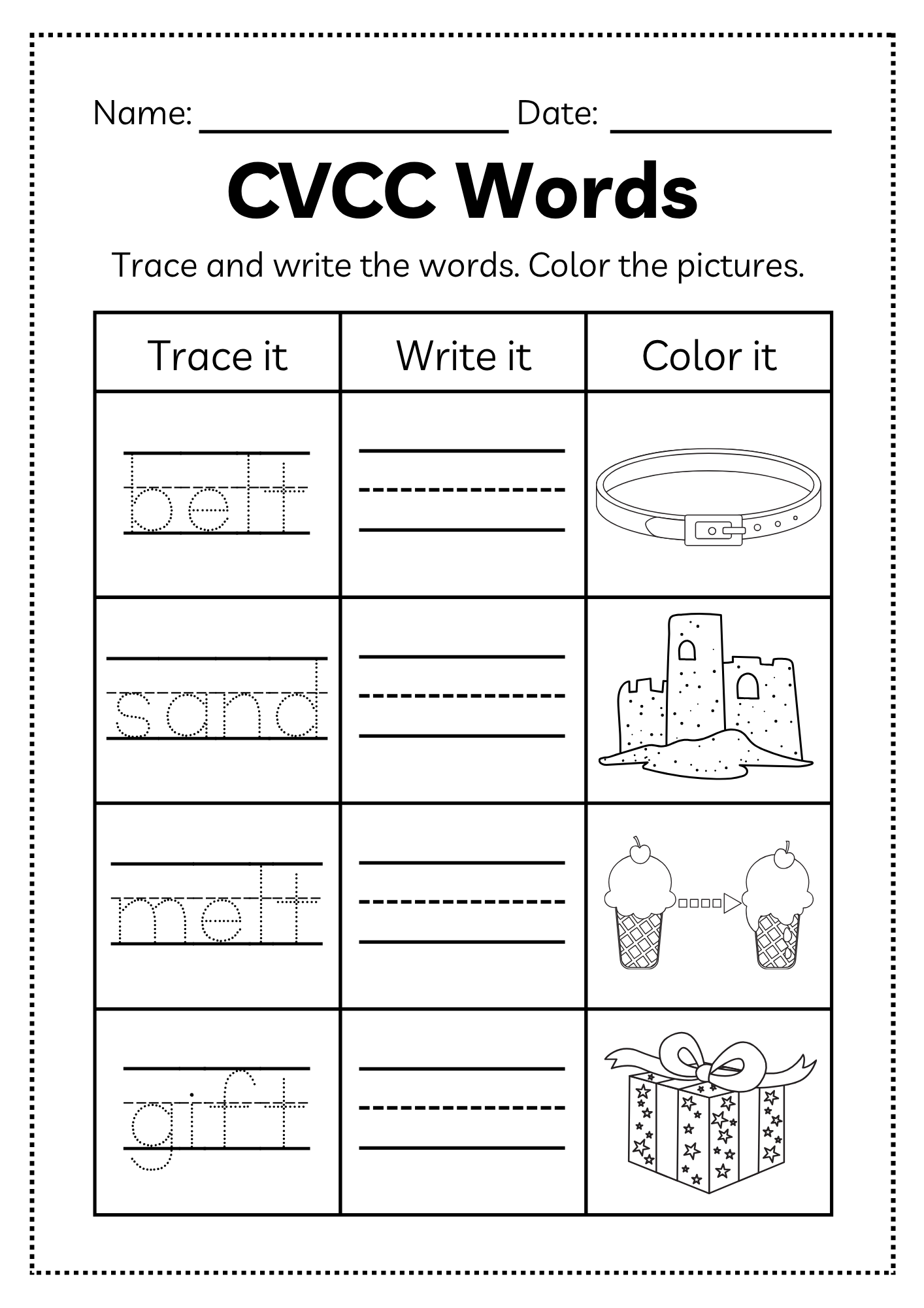 CVCC Word Workbook 46 pages | Printable Phonics Activities
