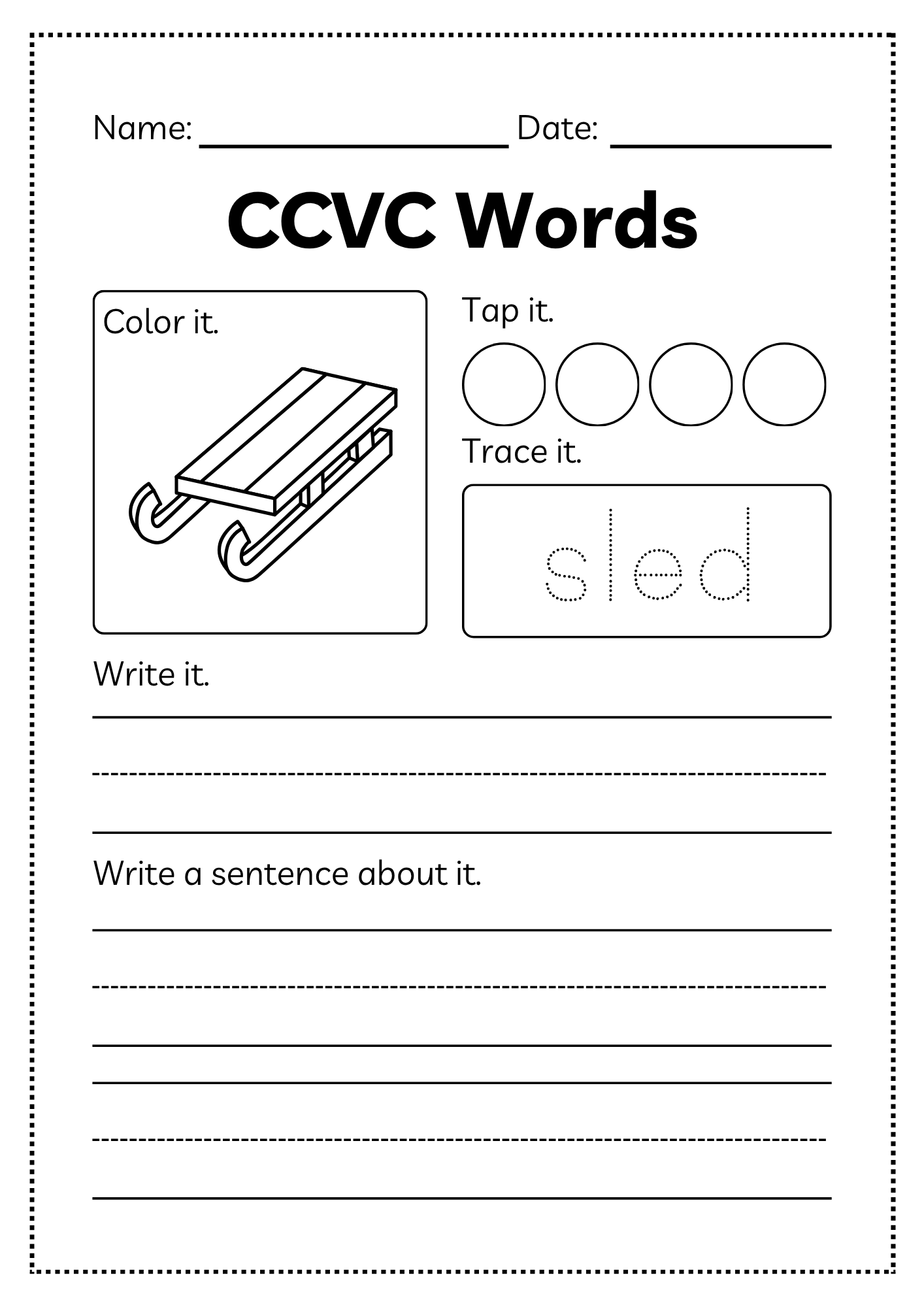 CCVC Word Workbook 53 pages | Printable Phonics Activities