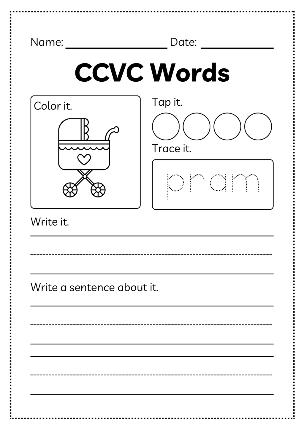 CCVC Word Workbook 53 pages | Printable Phonics Activities