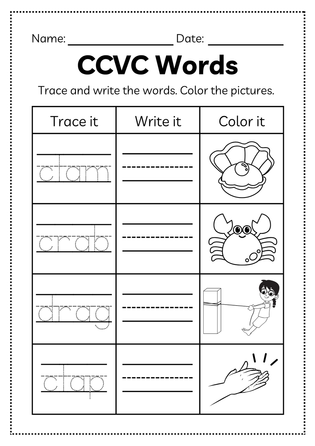 CCVC Word Workbook 53 pages | Printable Phonics Activities