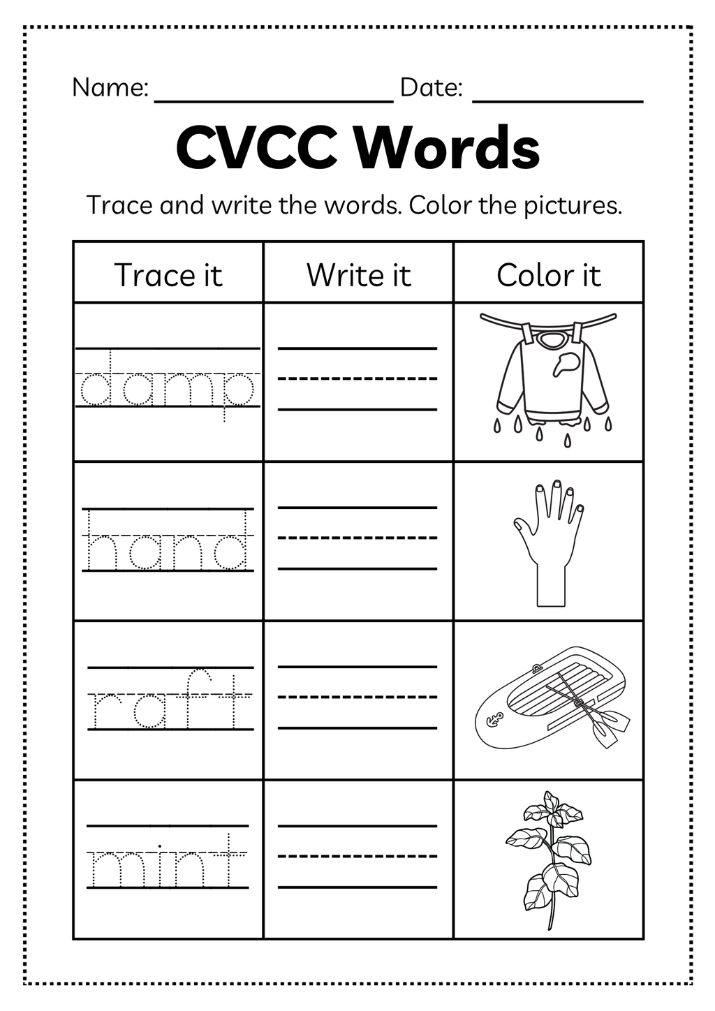CVCC Word Workbook 46 pages | Printable Phonics Activities