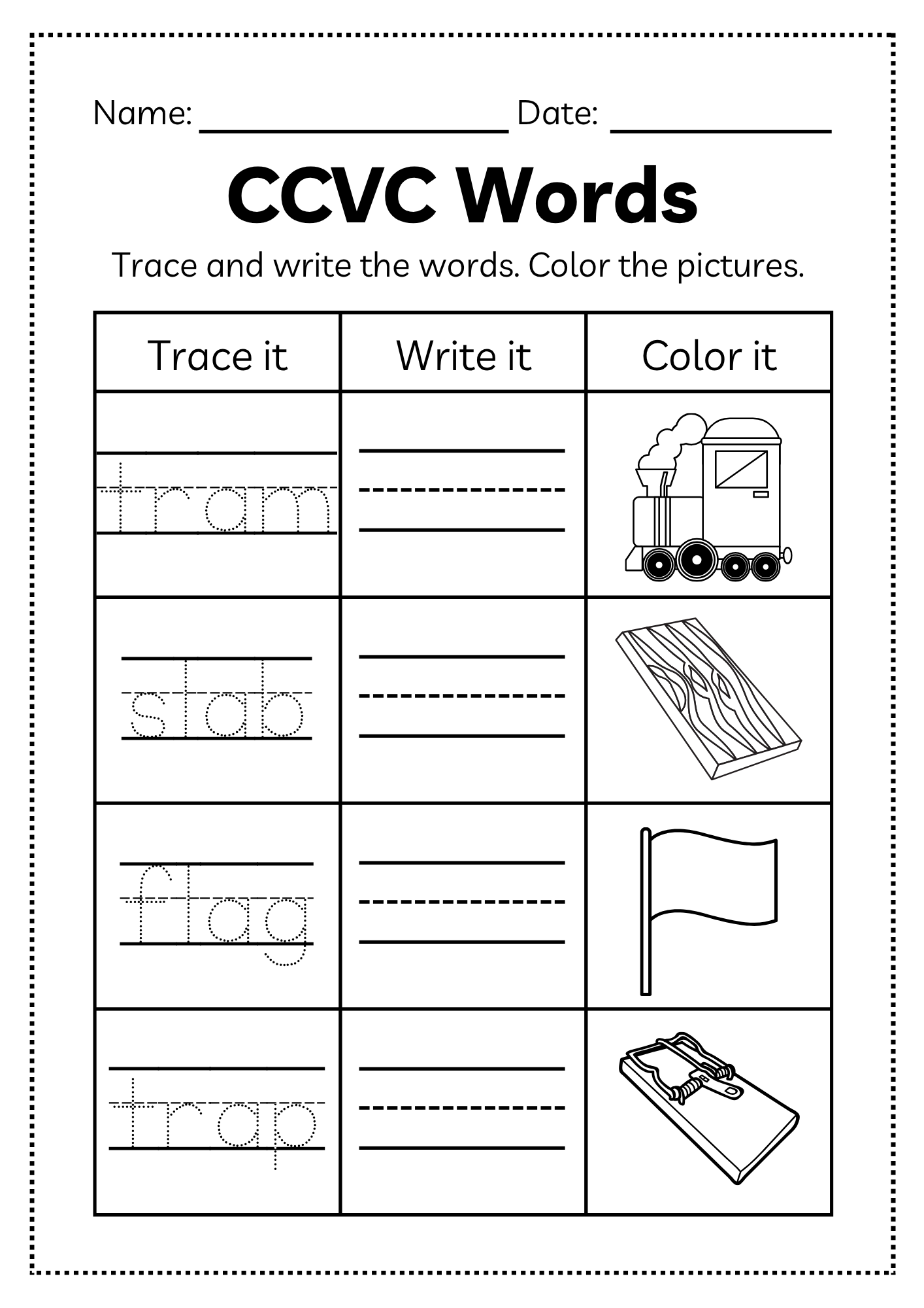 CCVC Word Workbook 53 pages | Printable Phonics Activities