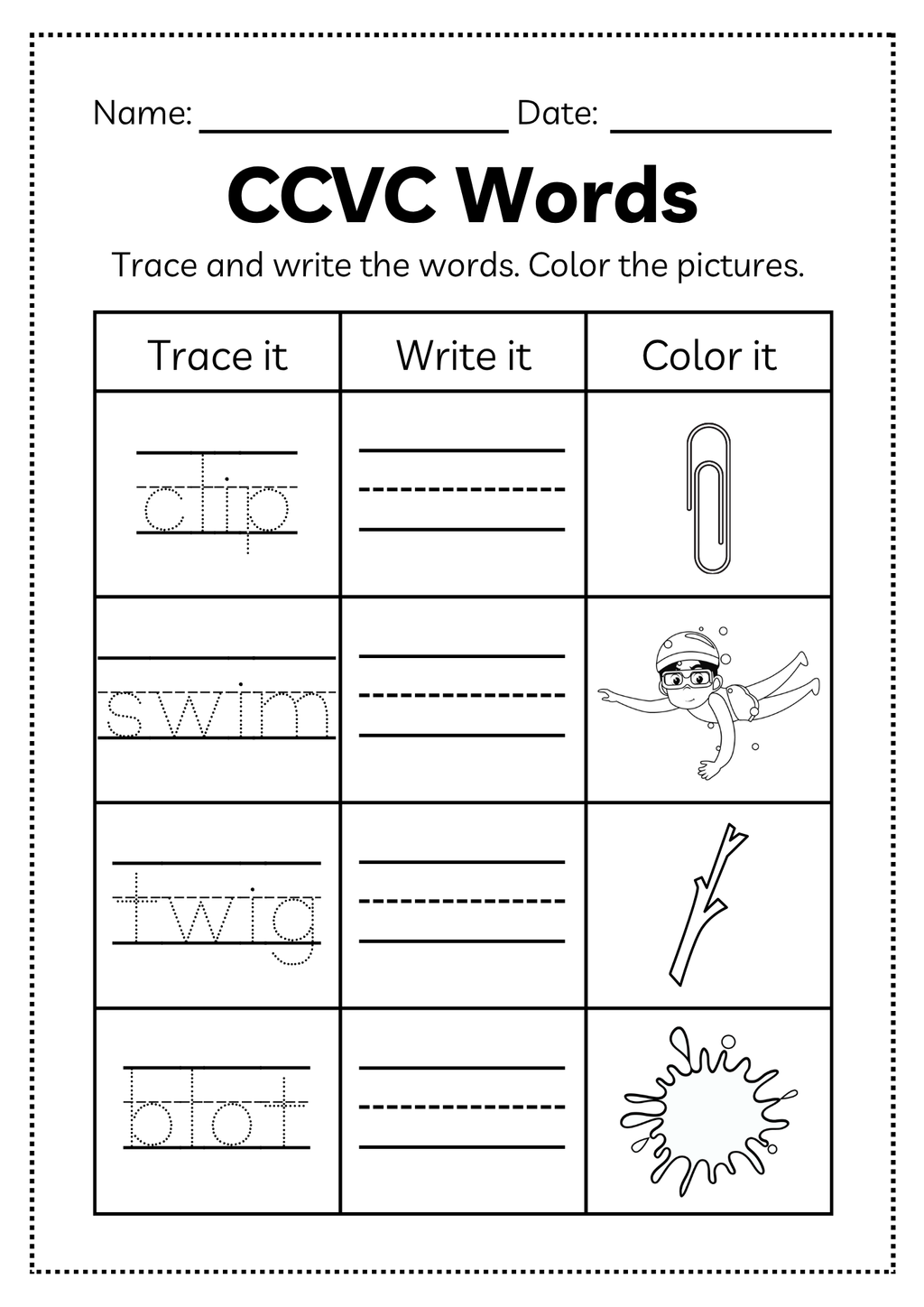 CCVC Word Workbook 53 pages | Printable Phonics Activities