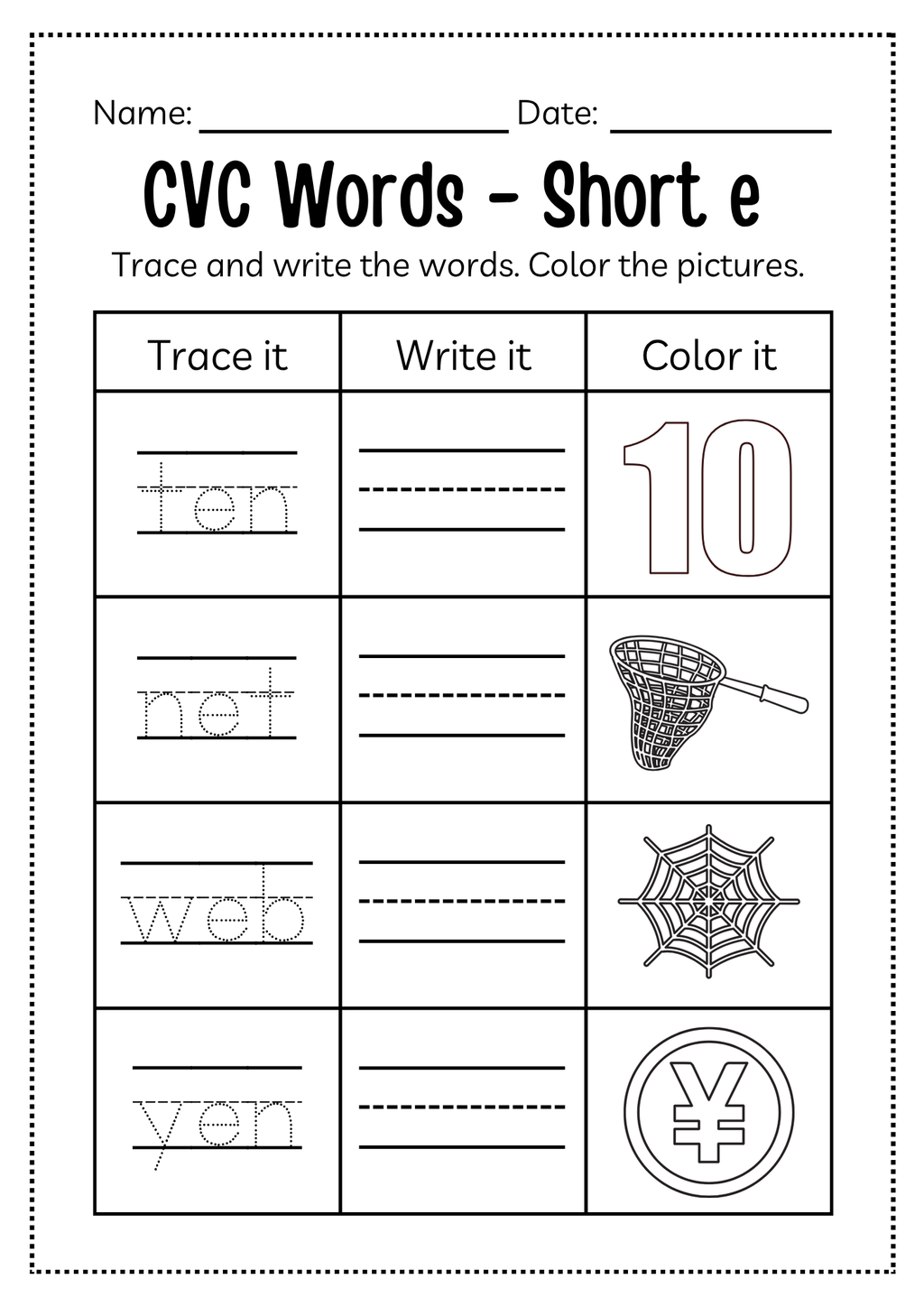 CVC Word Workbook 76 pages | Printable Phonics Activities