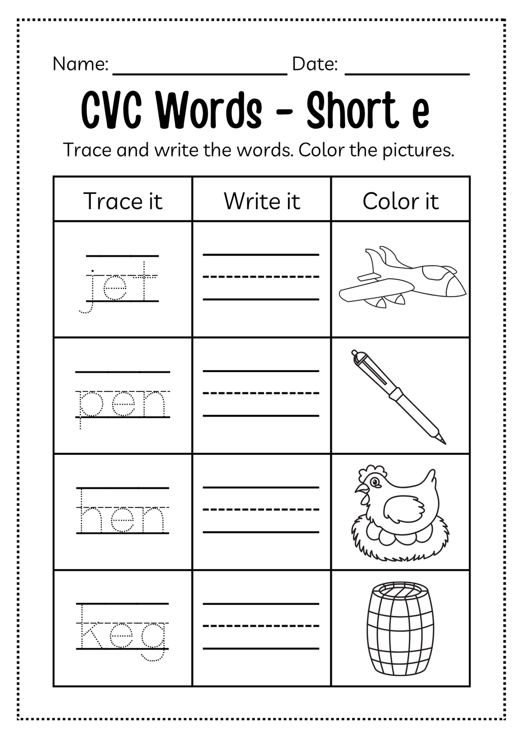 CVC Word Workbook 76 pages | Printable Phonics Activities