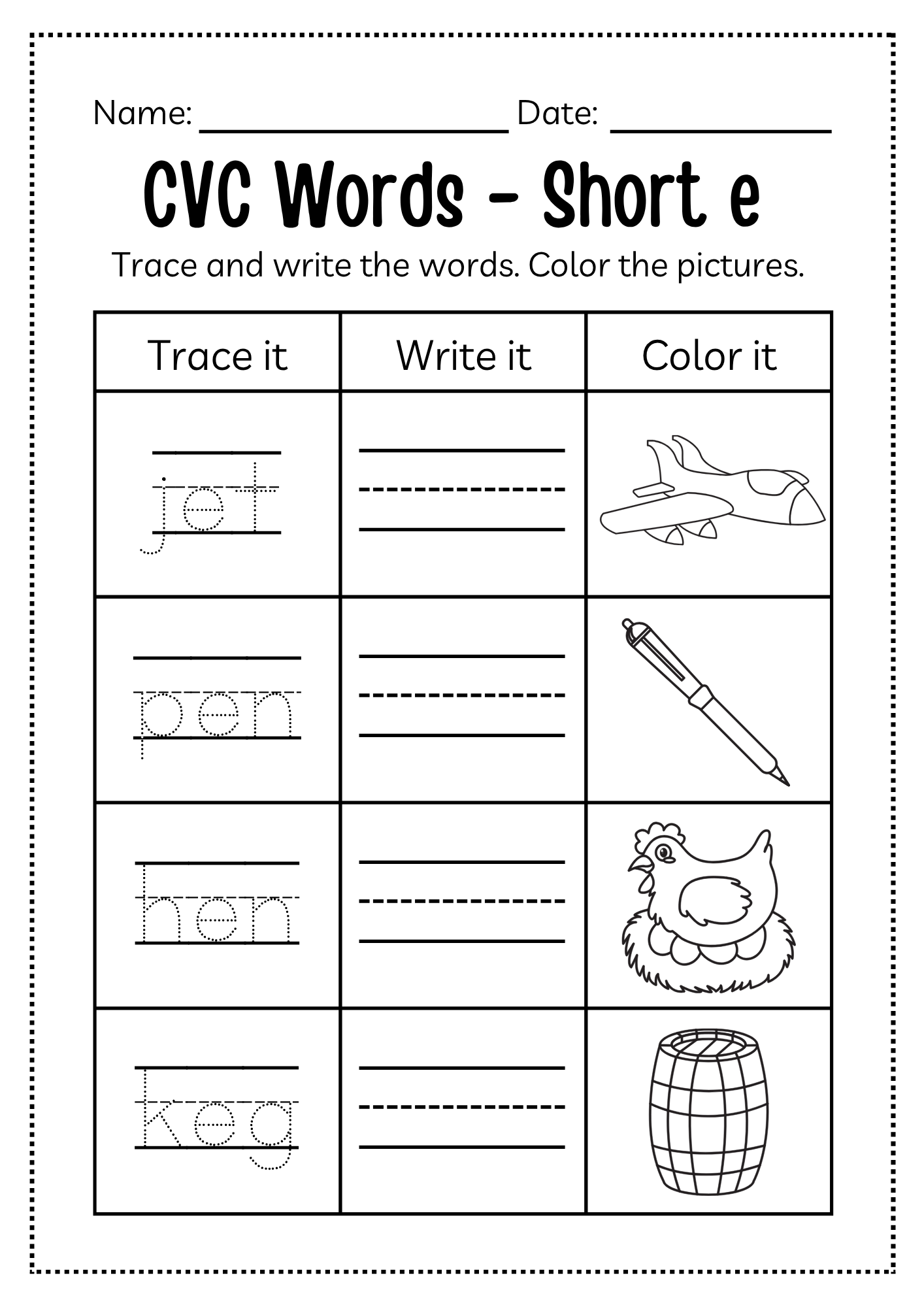 CVC Word Workbook 76 pages | Printable Phonics Activities