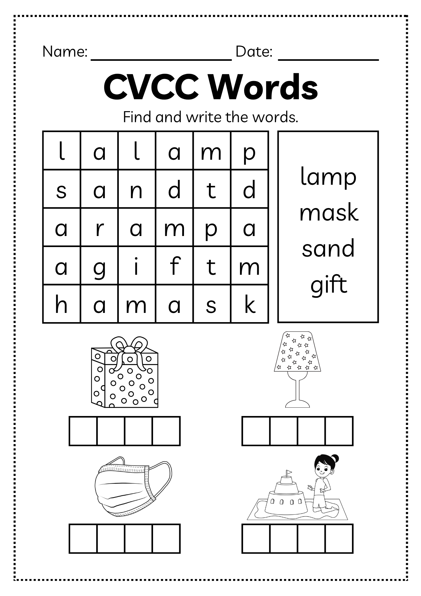 CVCC Word Workbook 46 pages | Printable Phonics Activities