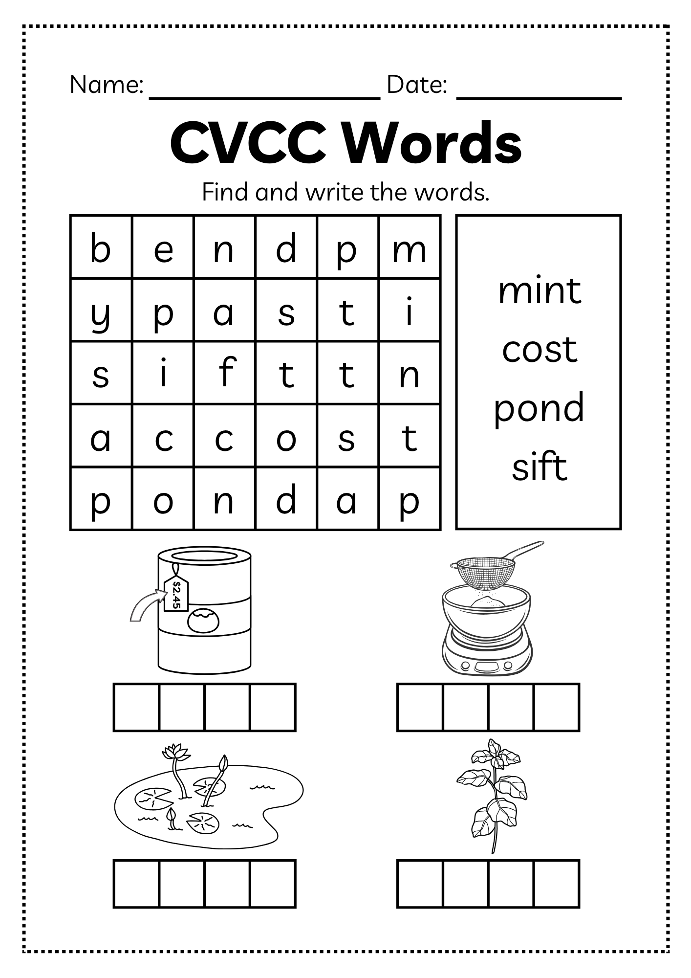 CVCC Word Workbook 46 pages | Printable Phonics Activities