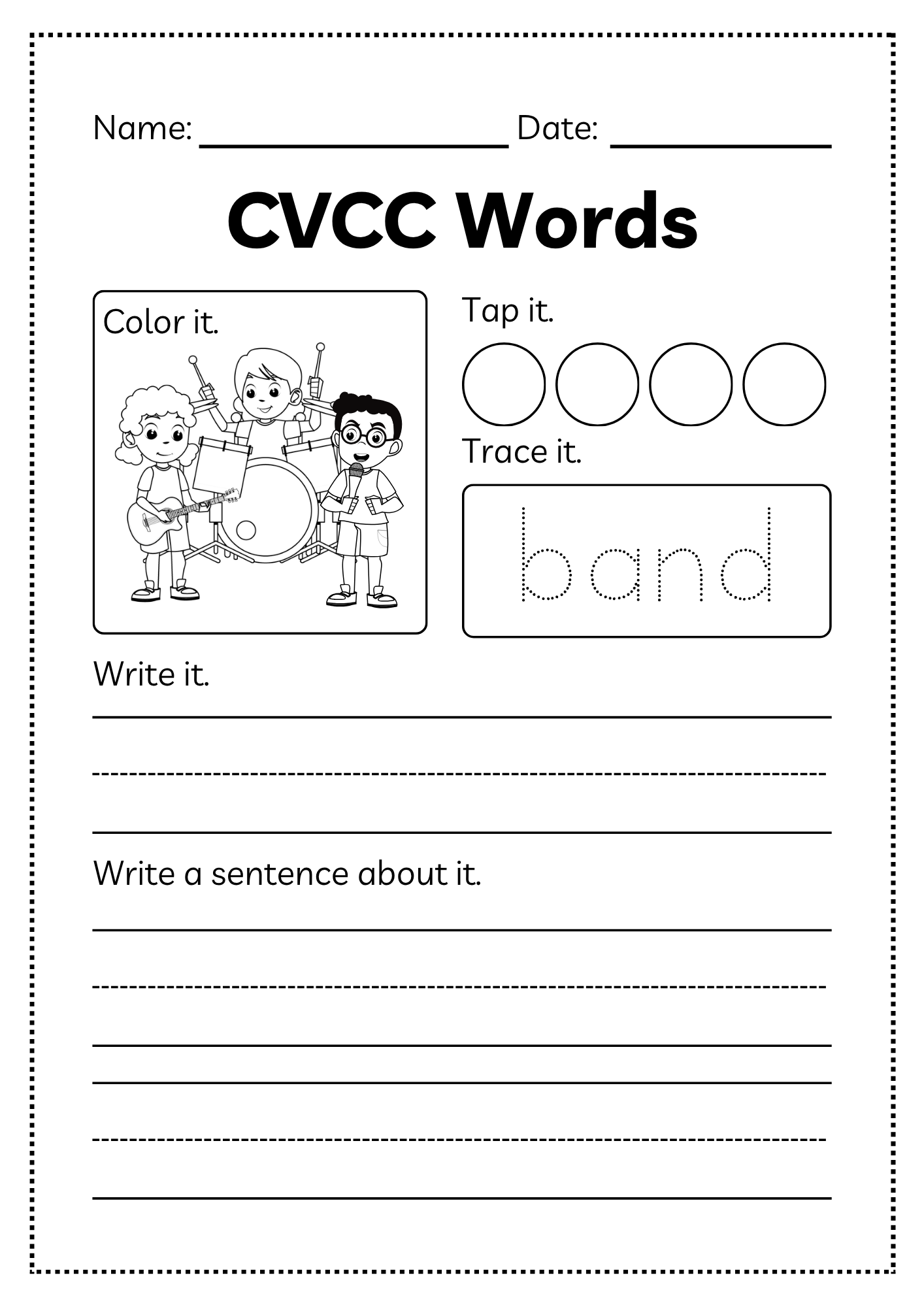 CVCC Word Workbook 46 pages | Printable Phonics Activities