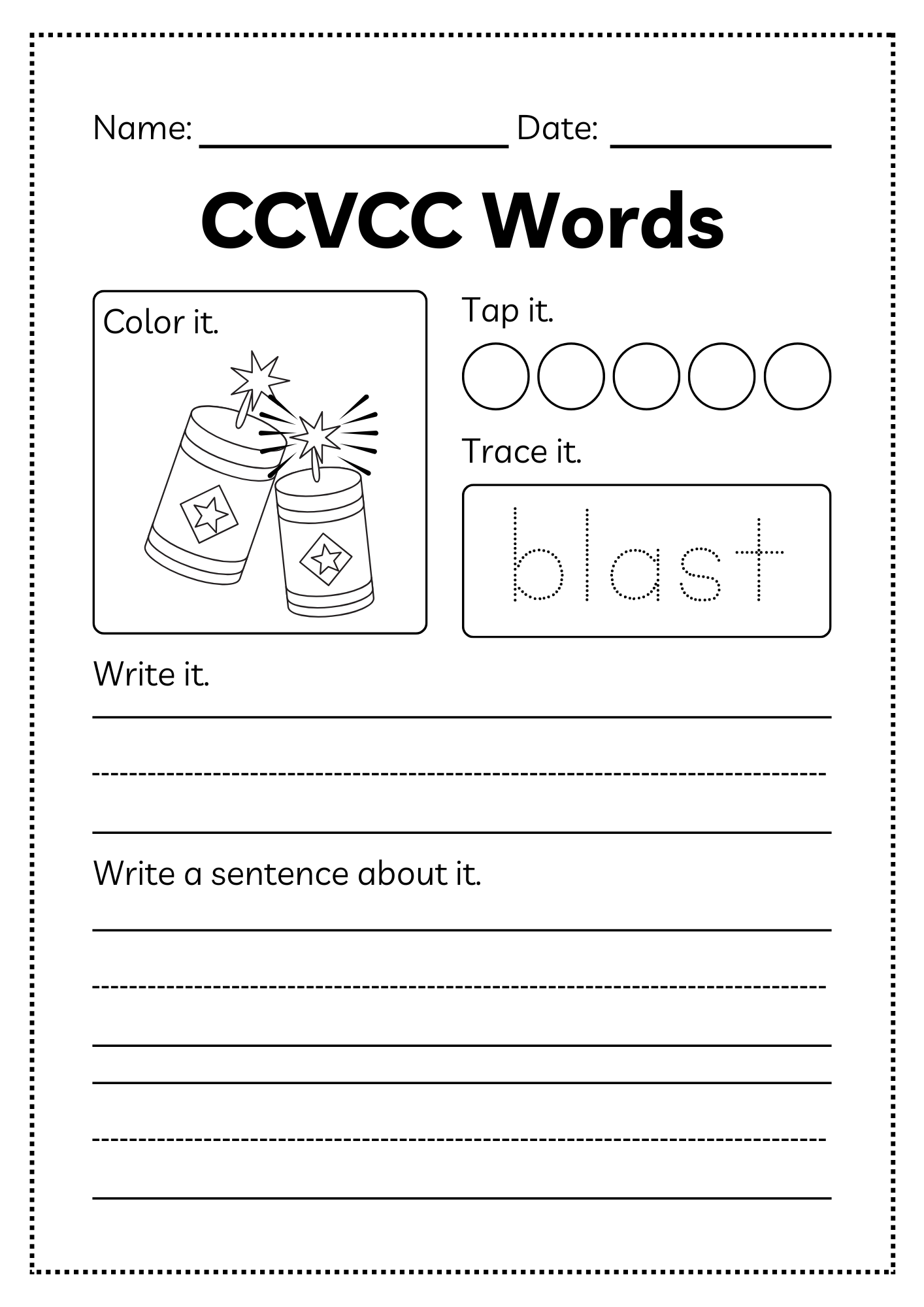 CCVCC Word Workbook 35 pages | Printable Phonics Activities