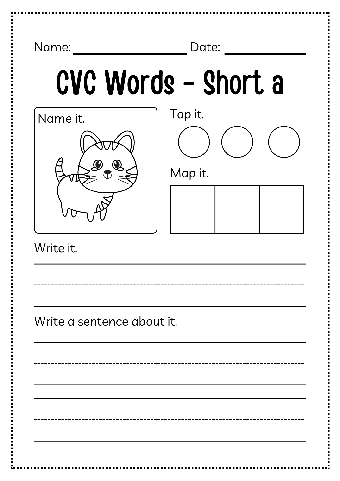 CVC Word Workbook 76 pages | Printable Phonics Activities
