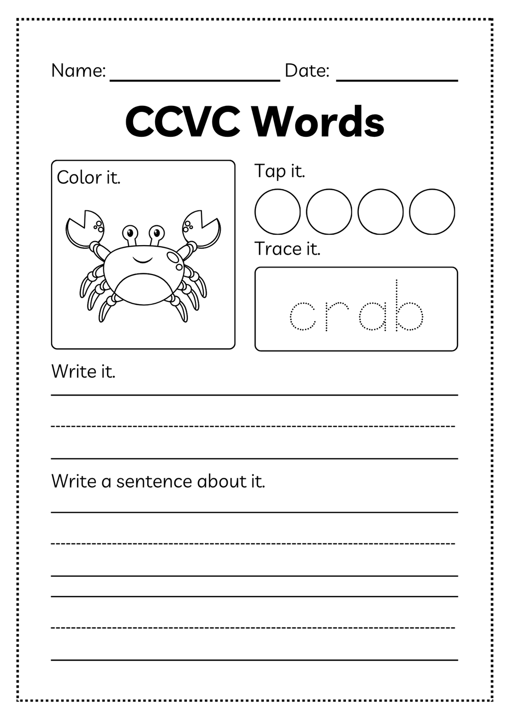 CCVC Word Workbook 53 pages | Printable Phonics Activities