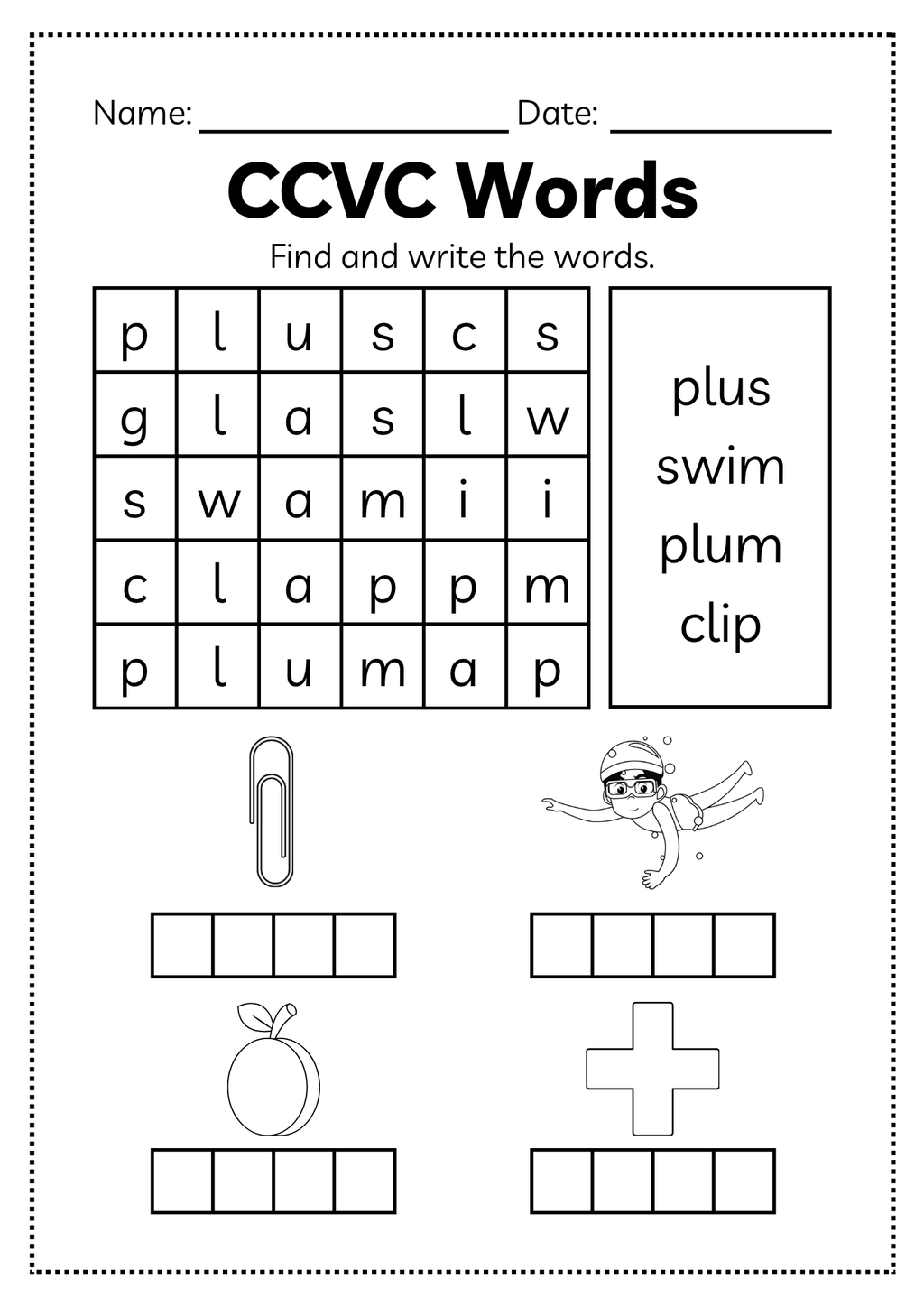 CCVC Word Workbook 53 pages | Printable Phonics Activities
