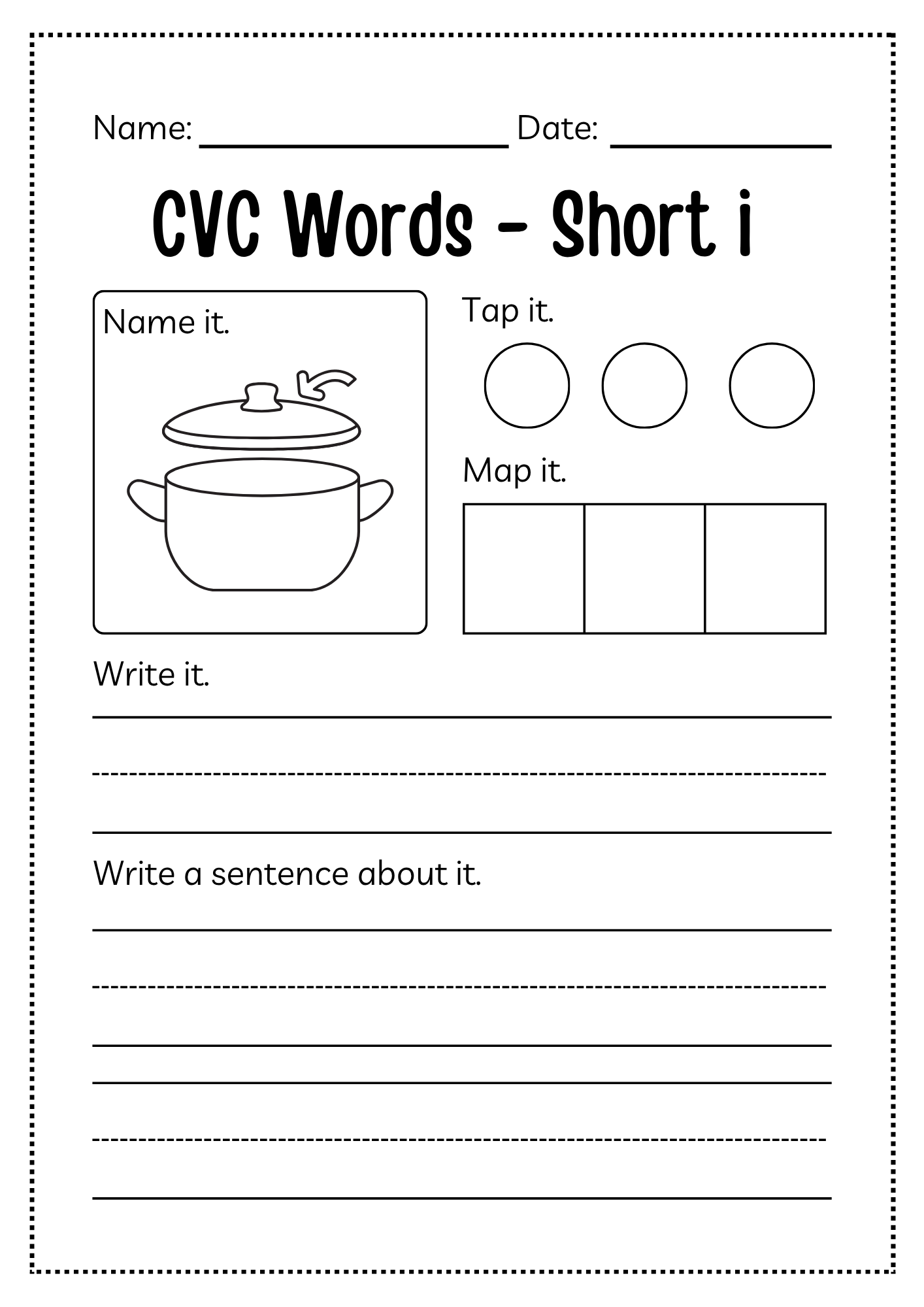 CVC Word Workbook 76 pages | Printable Phonics Activities