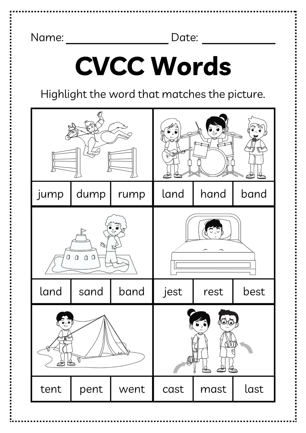 CVCC Word Workbook 46 pages | Printable Phonics Activities