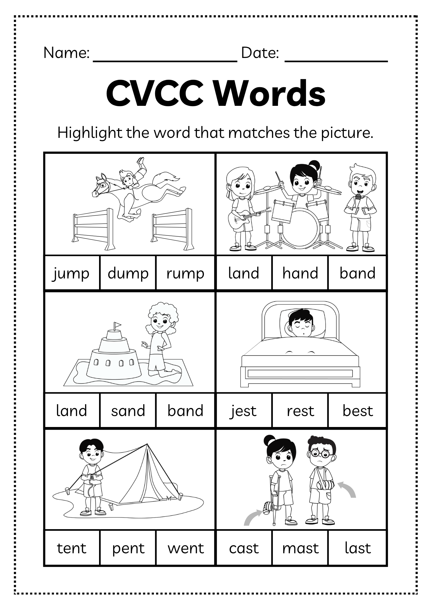 CVCC Word Workbook 46 pages | Printable Phonics Activities