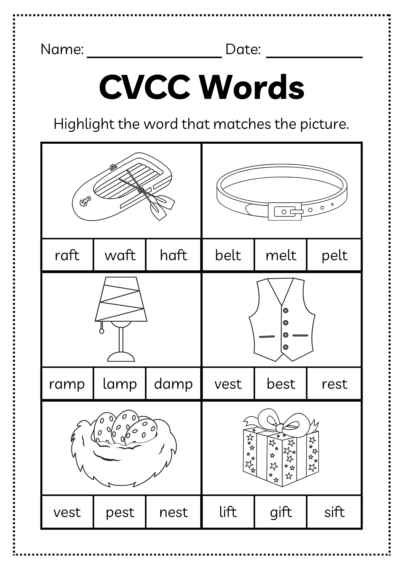 CVCC Word Workbook 46 pages | Printable Phonics Activities