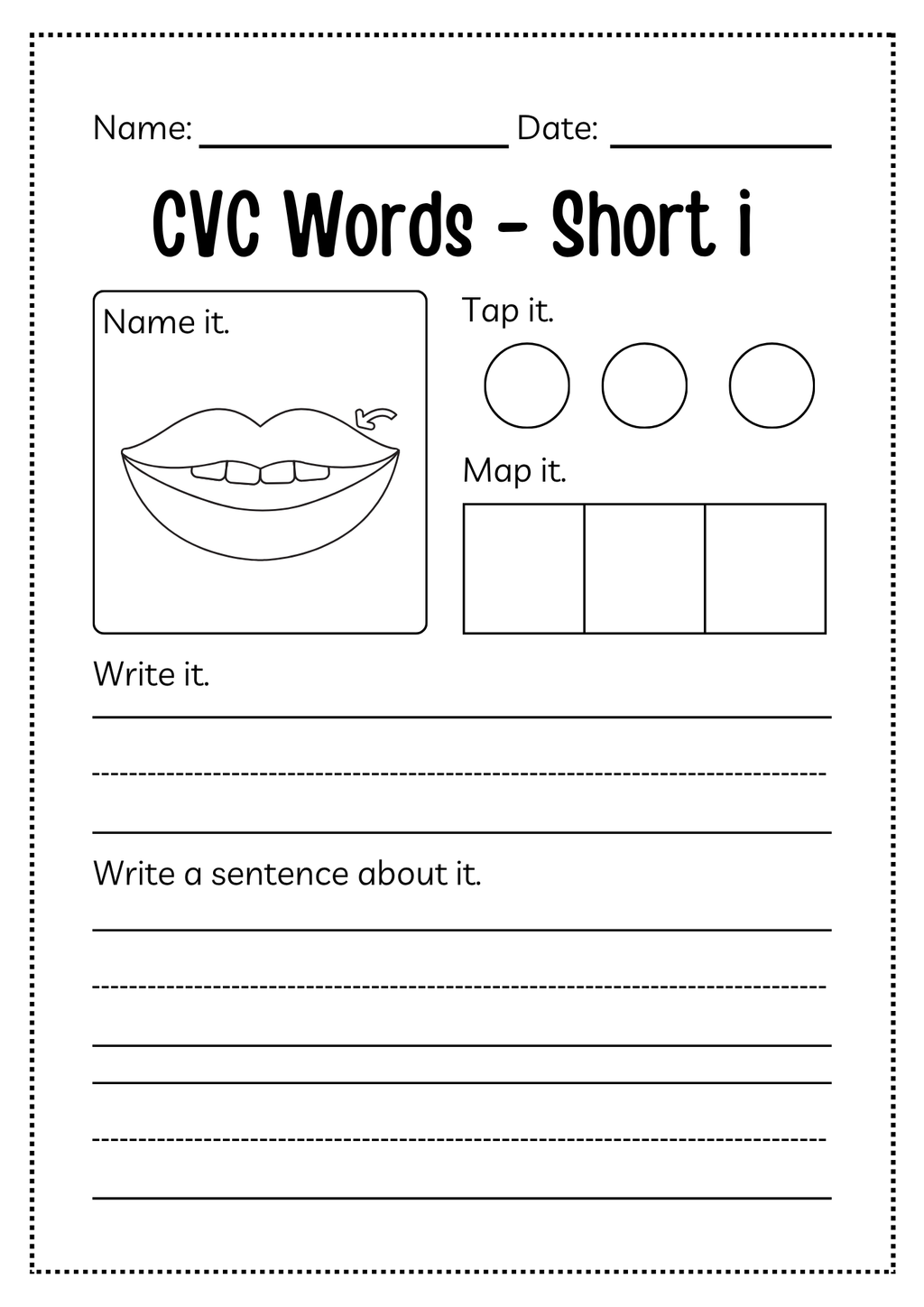 CVC Word Workbook 76 pages | Printable Phonics Activities
